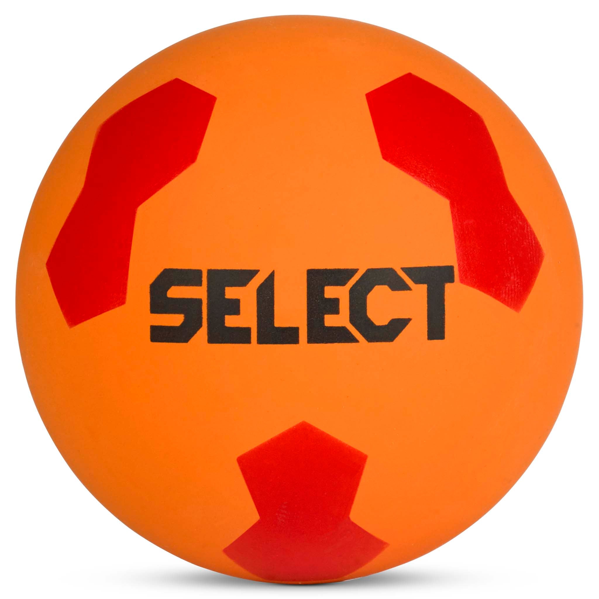 Forfra af orange High bounce ball med røde detaljer og sort logo, kategorien Andre bolde.