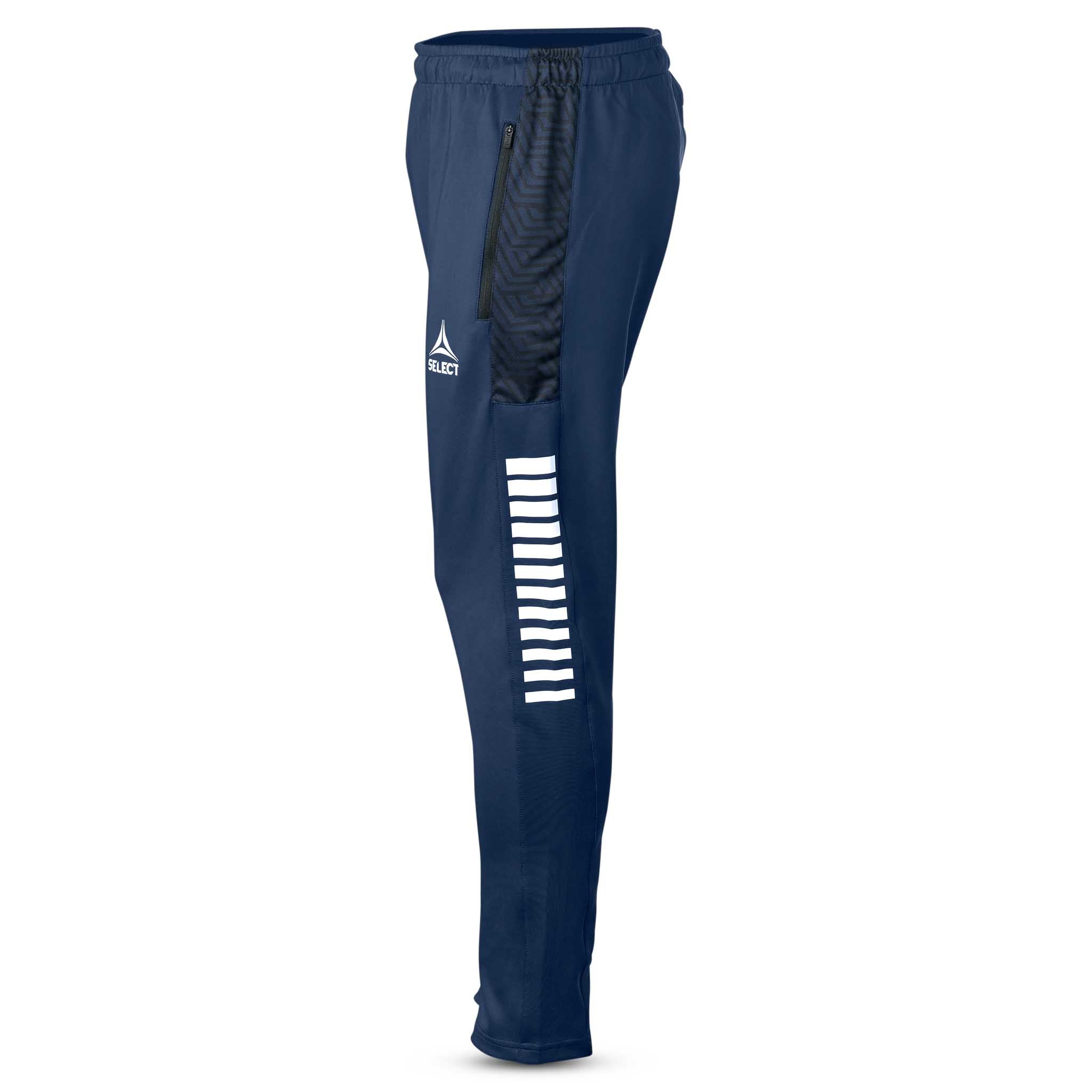 Marineblå og hvide Training pants Regular Fit Monaco v24, Kamp- og træningstøj, set fra højre side.