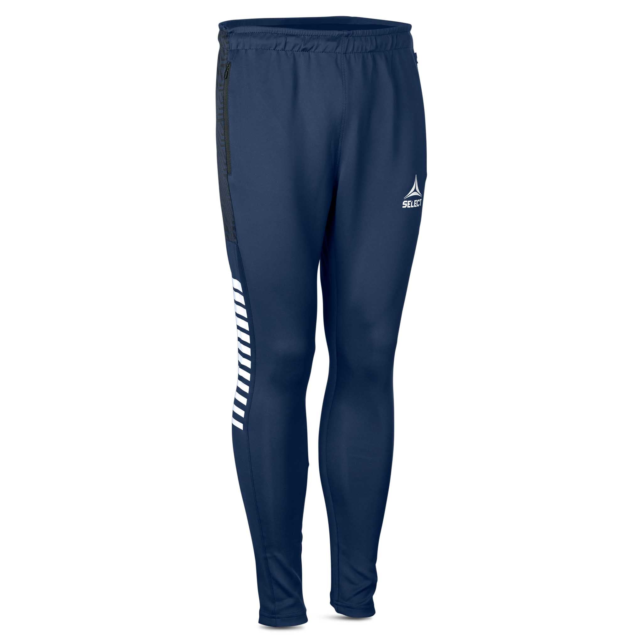 Forside af navy og hvide Training pants slim fit Monaco v24, kamp- og træningstøj, fodbold