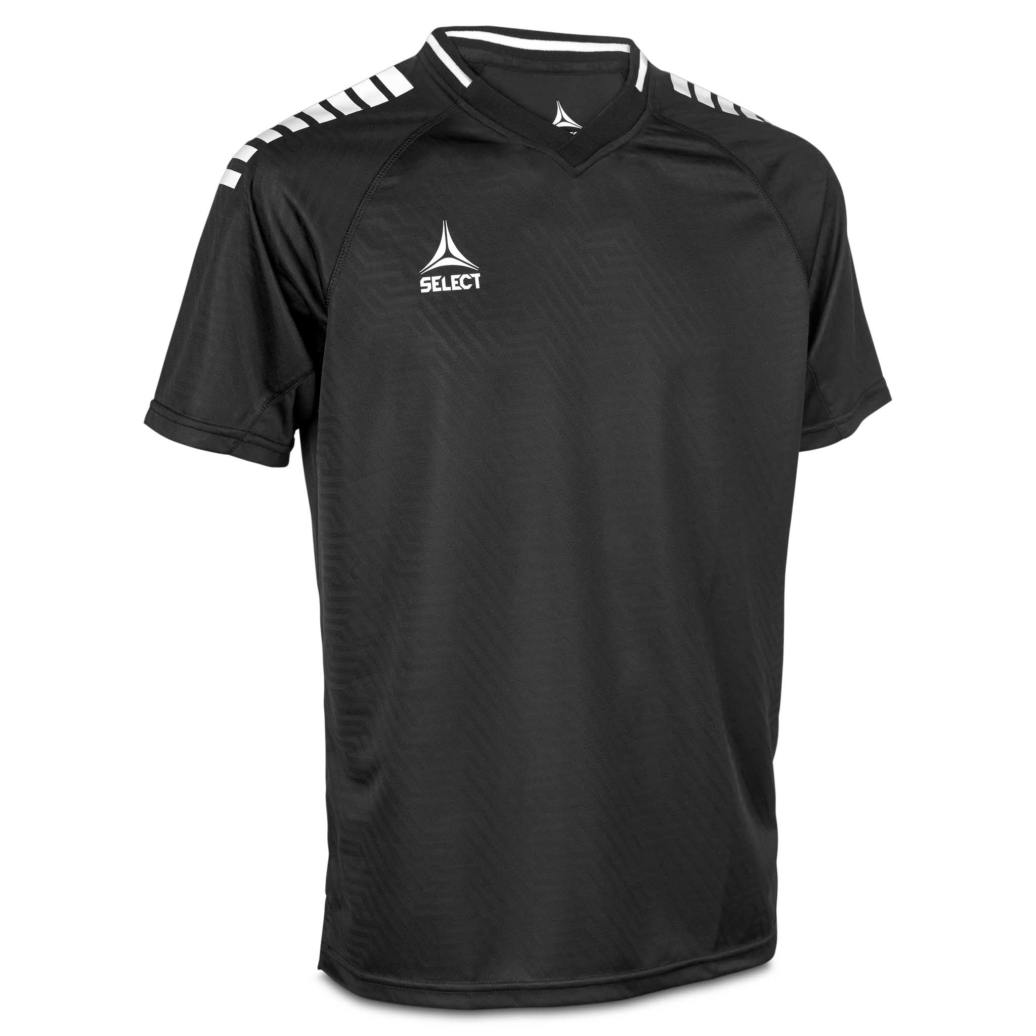 Forside af sort/hvid Player shirt S/S Monaco v24, fodbold Match & Training wear