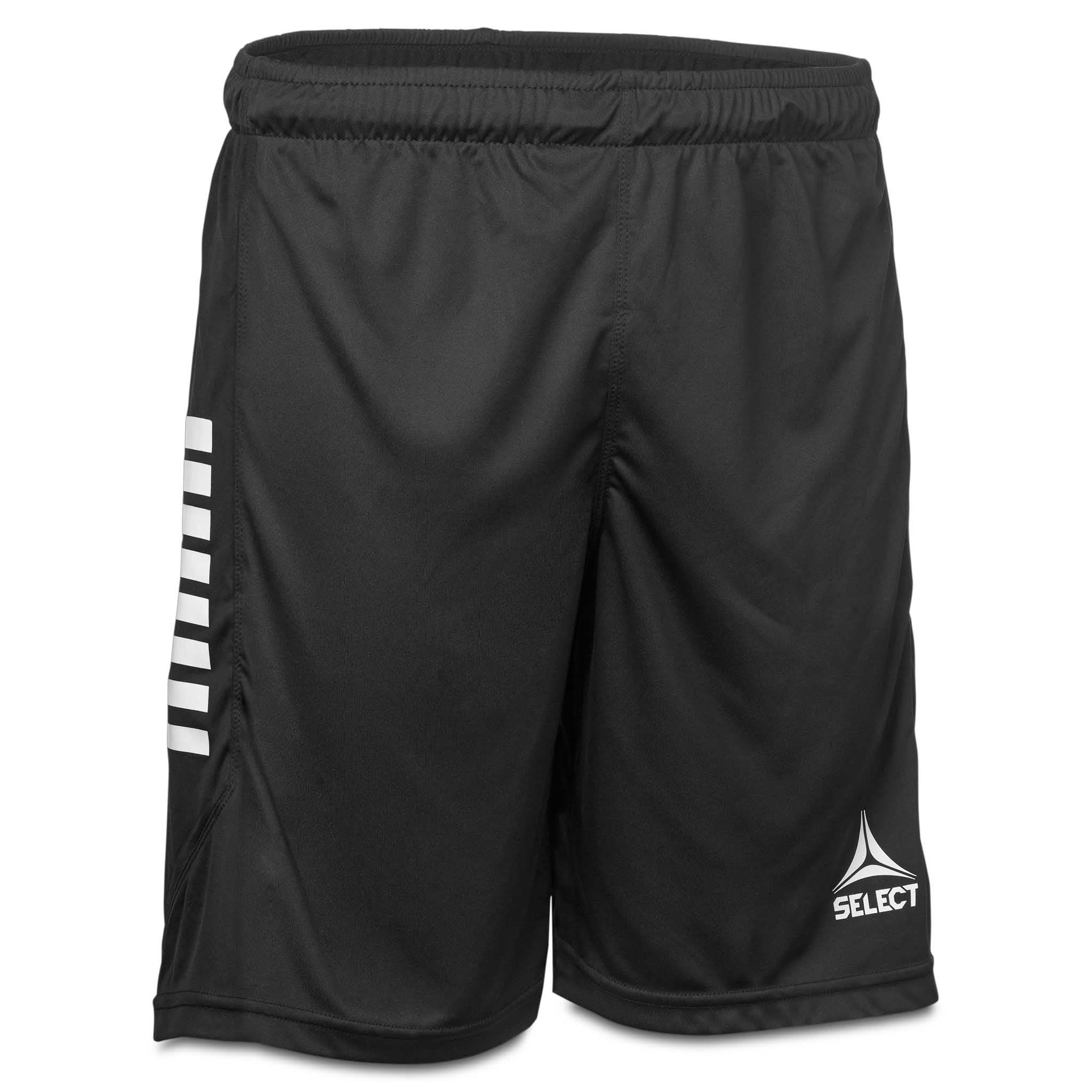 Sorte Player shorts Monaco v24, Kamp- og træningstøj, hvidt logo, set forfra
