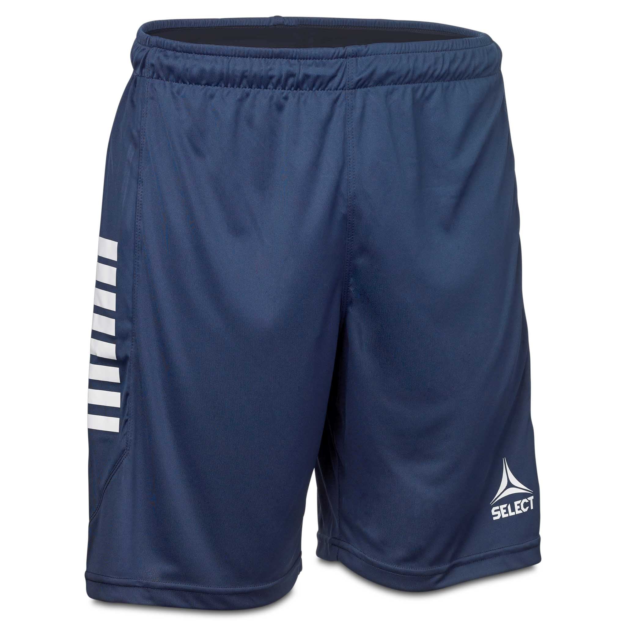 Player shorts Monaco v24, navy med hvide detaljer, kamp- og træningstøj, set forfra
