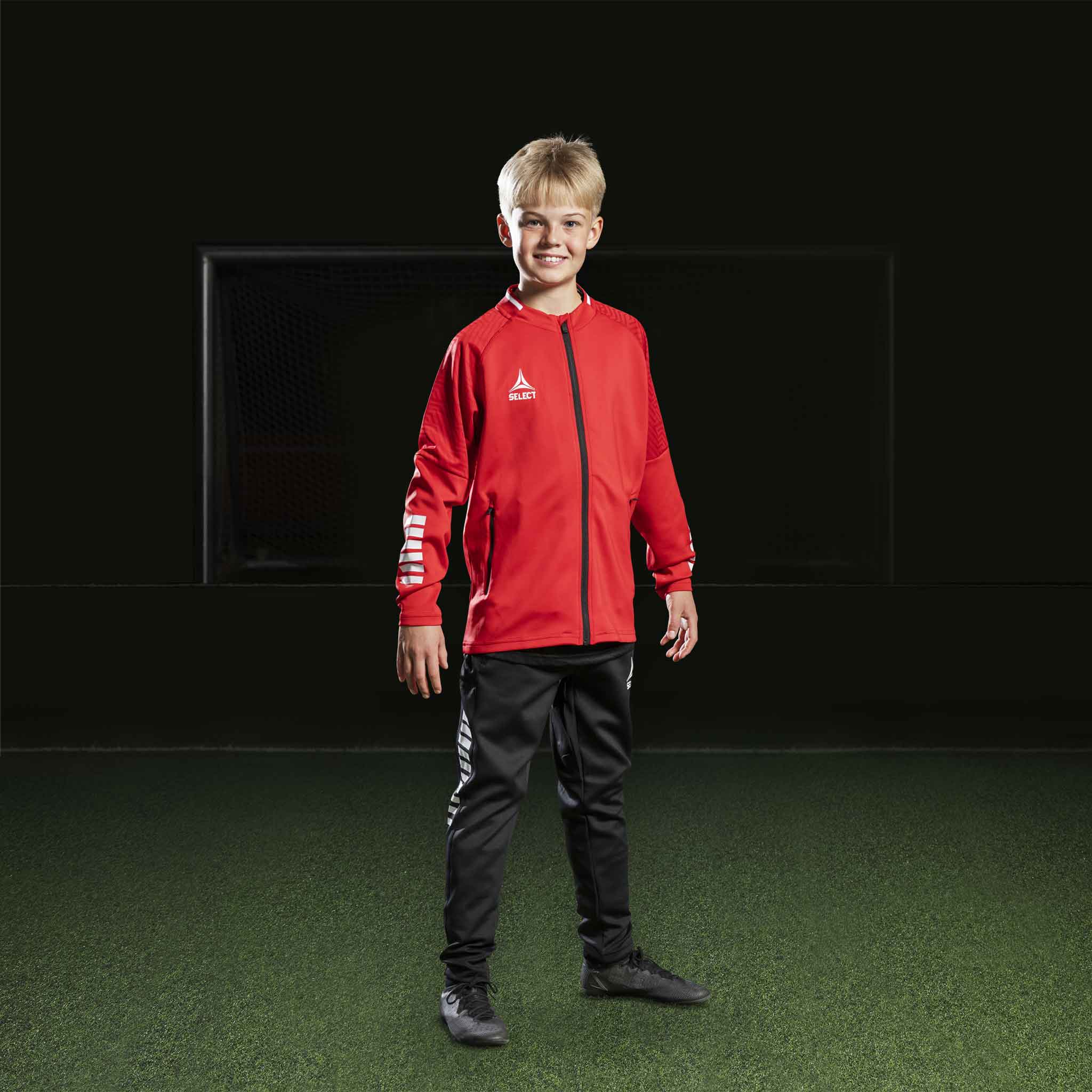 Monaco Zip træningsjakke - Børn #farve_ #farve_rød/hvid #farve_rød/hvid