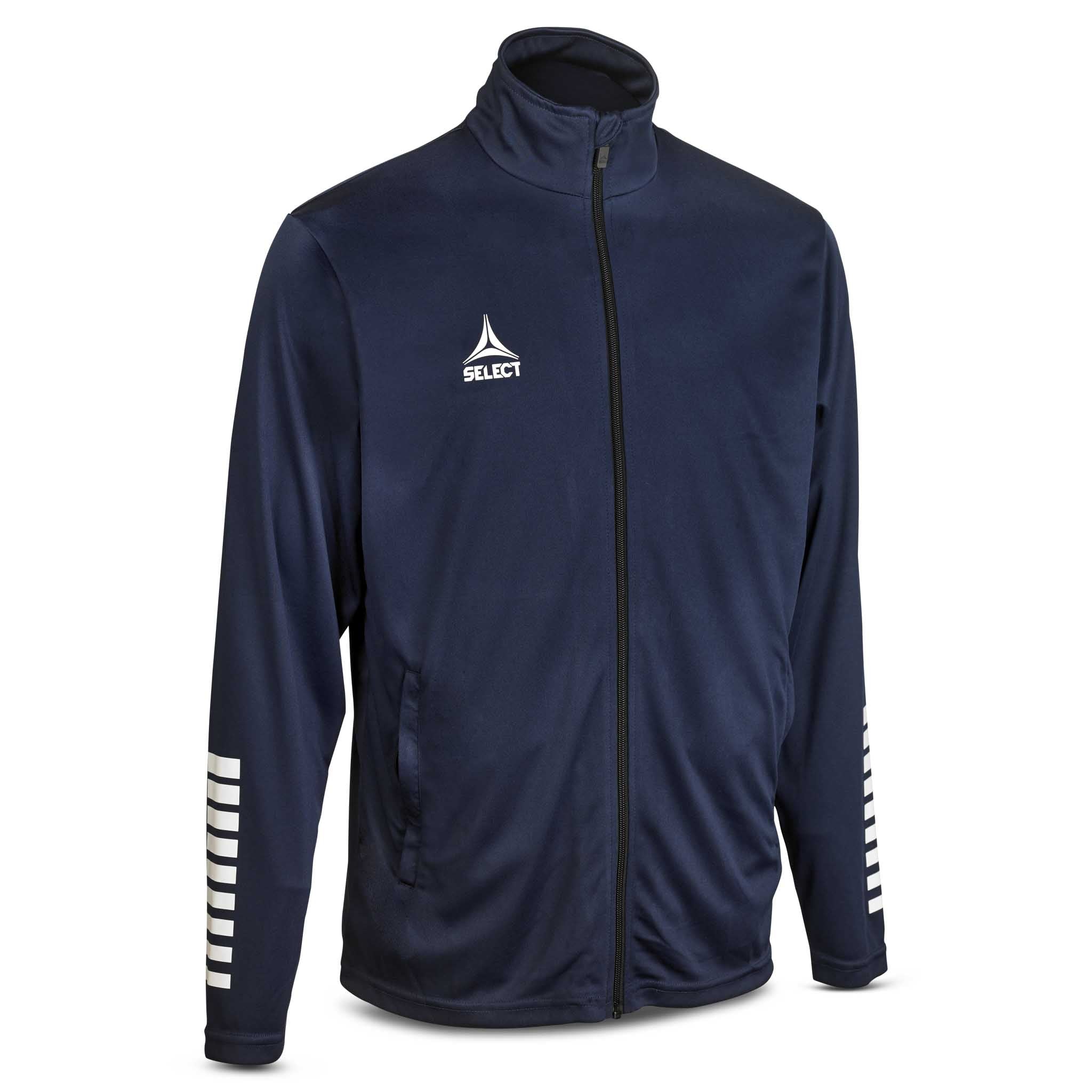 Pisa zip træningsjakke - Børn #farve_marineblå/hvid