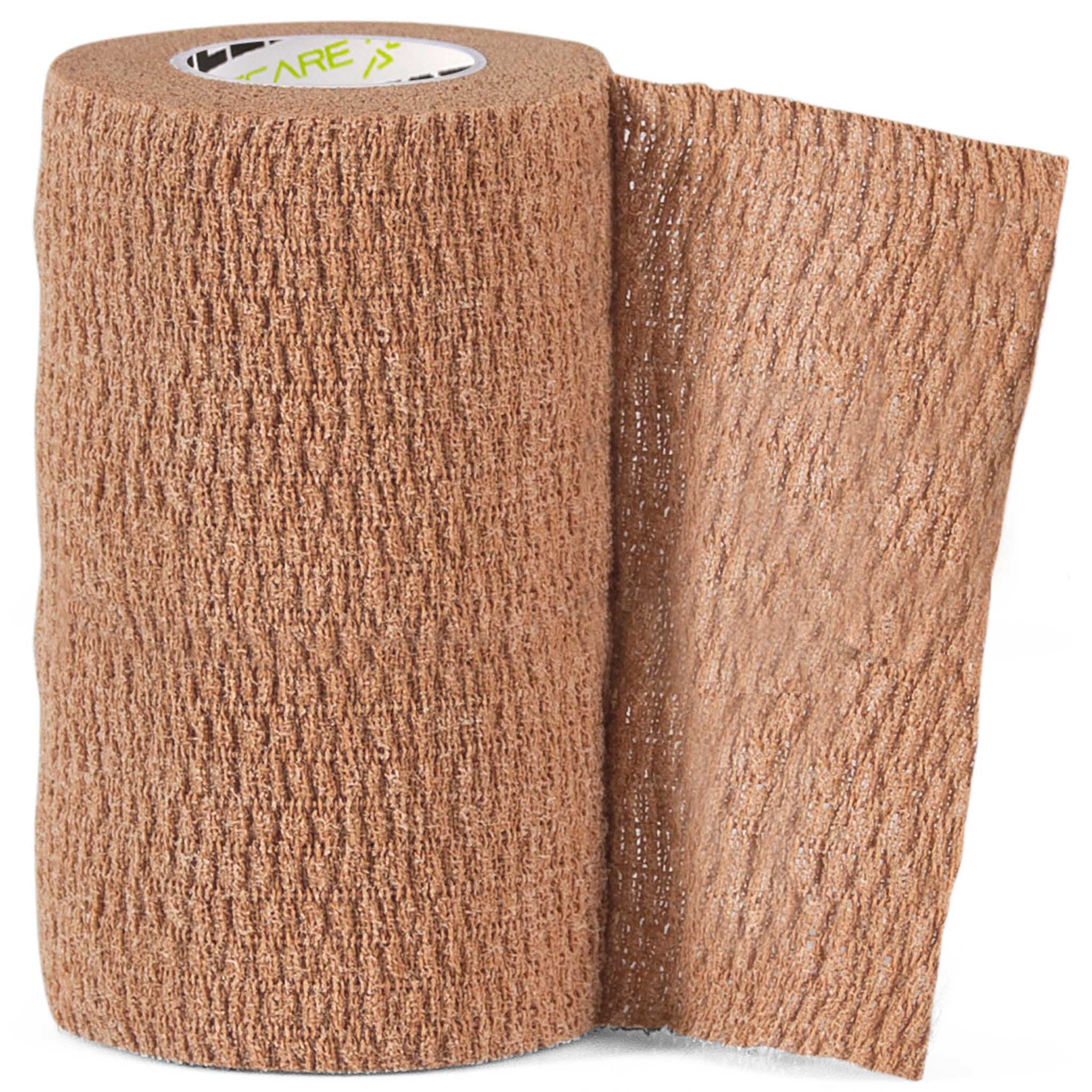 Forside af beige Stretch Bandage, Sports care, selvklæbende elastisk fodboldbind