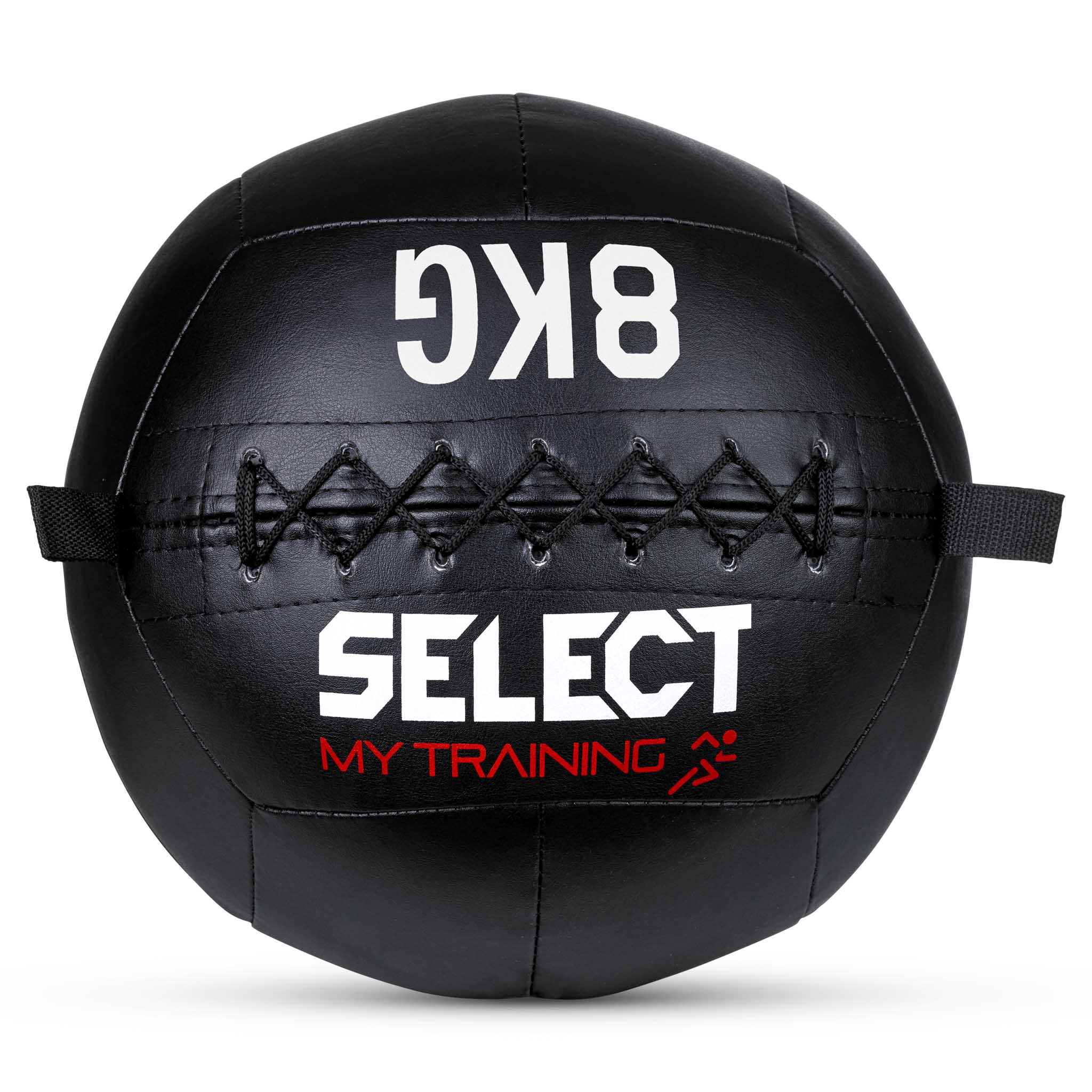 Forsidebillede af sort 8 kg Select Gymball med hvid og rød My Training-logo.