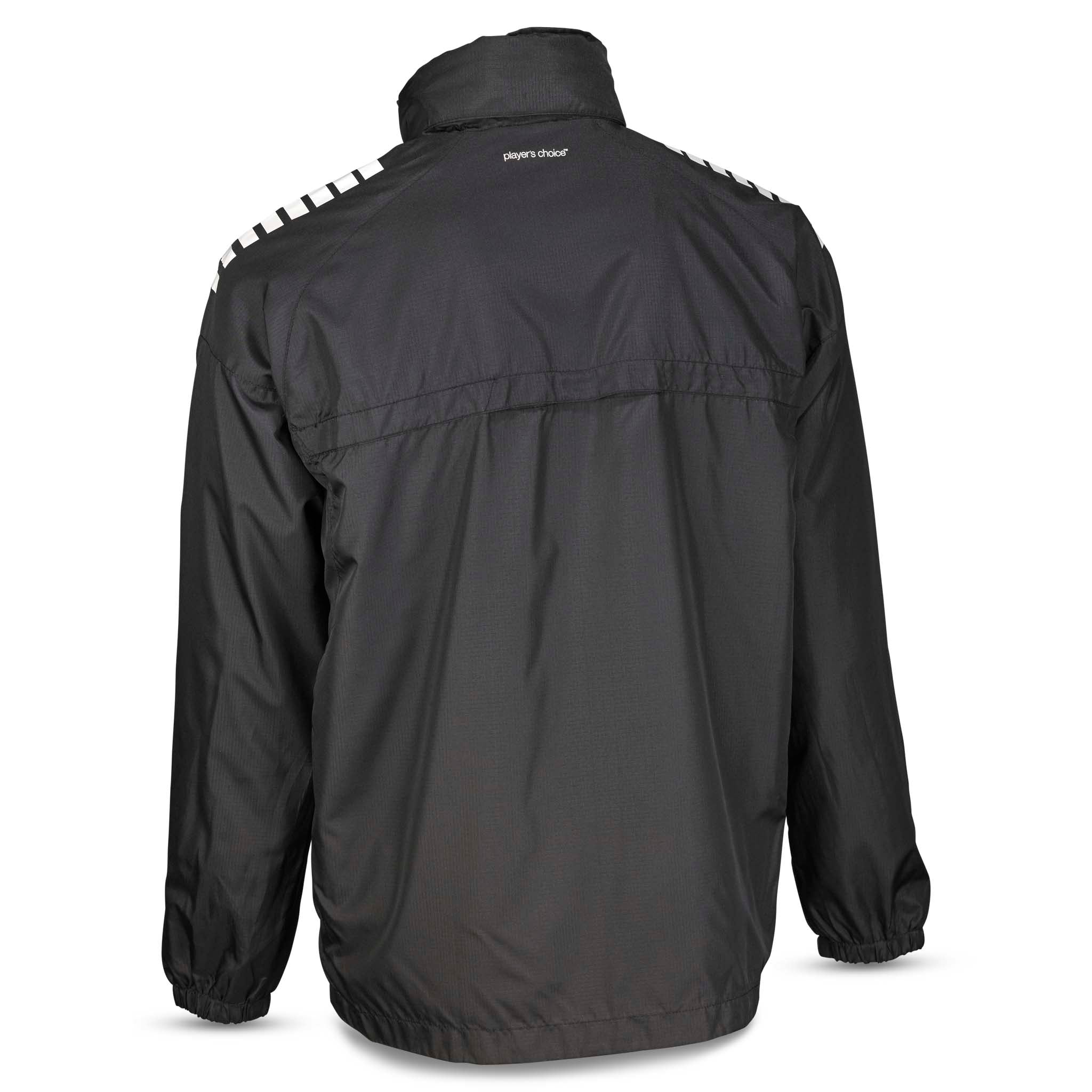 Bagside af sort Training jacket Spain v25 med hvid skulderdetalje, Match & Training wear til fodbold.