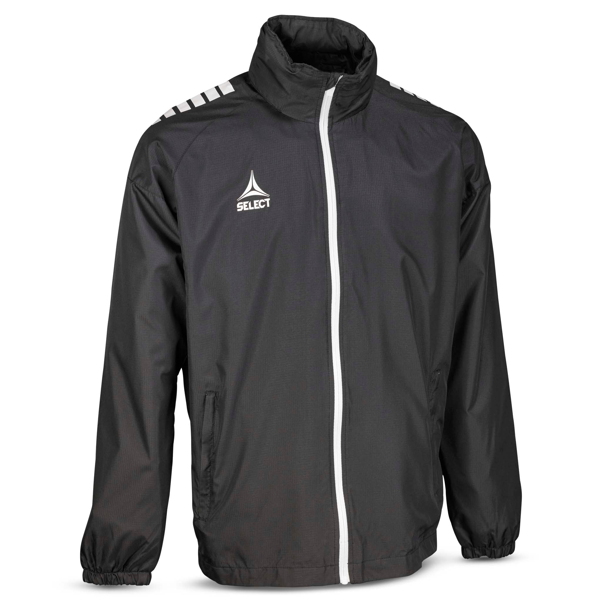 Forside af sort og hvid Training jacket Spain v25, Match & Training wear med lynlås.