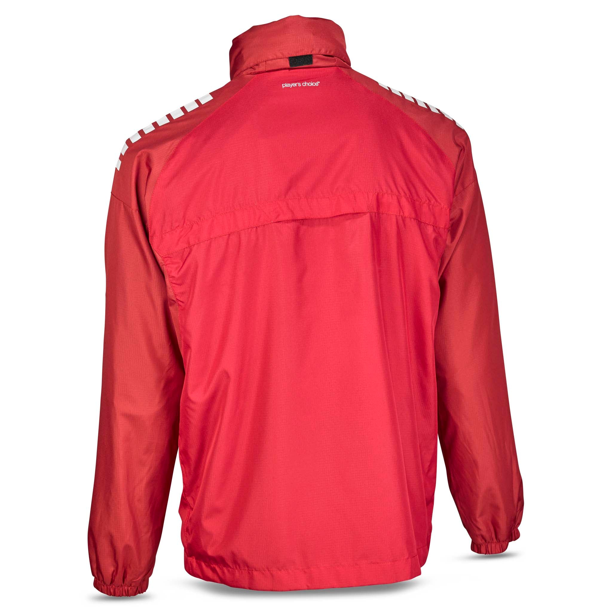 Bagside af rød og hvid Training jacket Spain v25, Match & Training wear med hvide skulderdetaljer