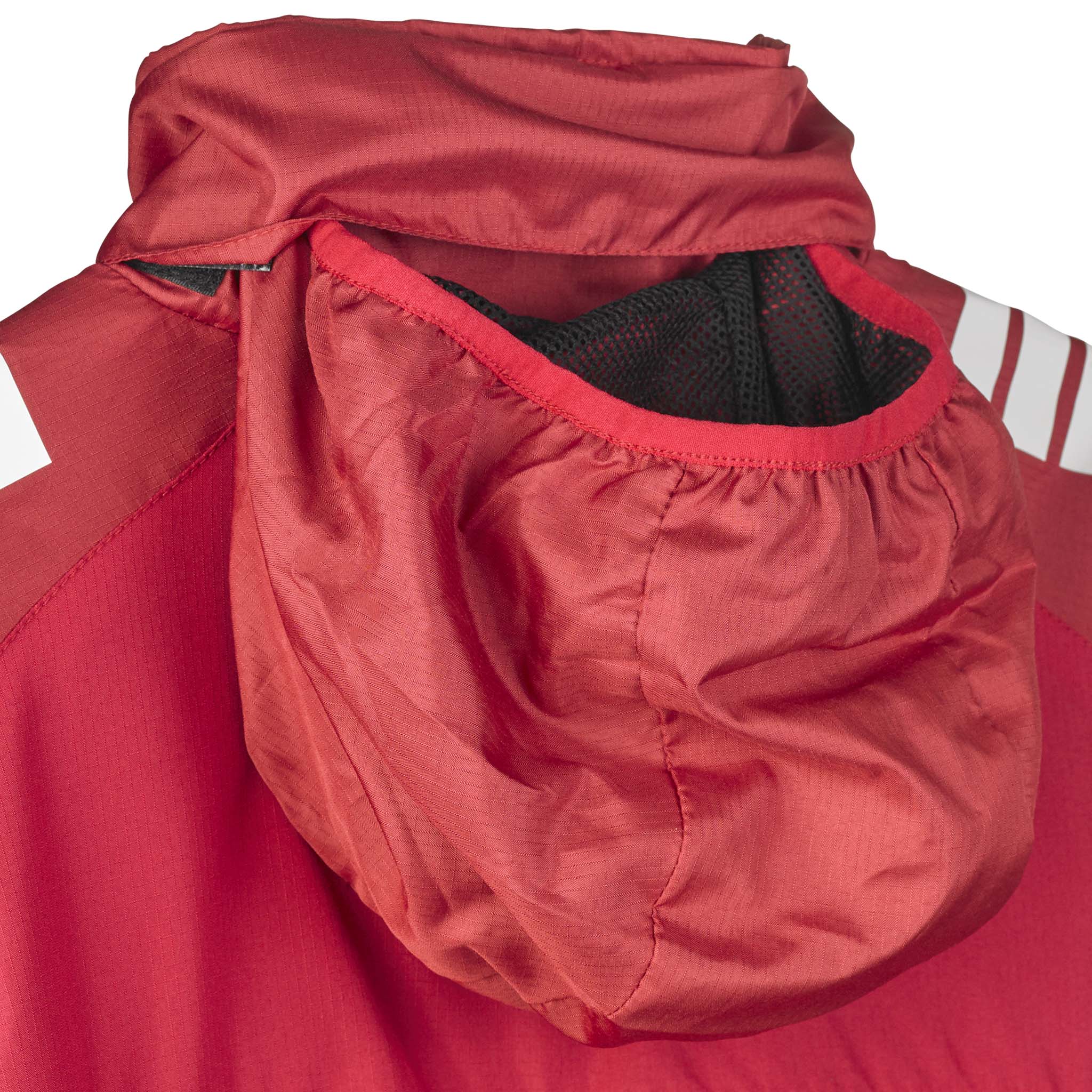 Nærbillede af rød og hvid Training jacket Spain v25 hætte, Match & Training wear