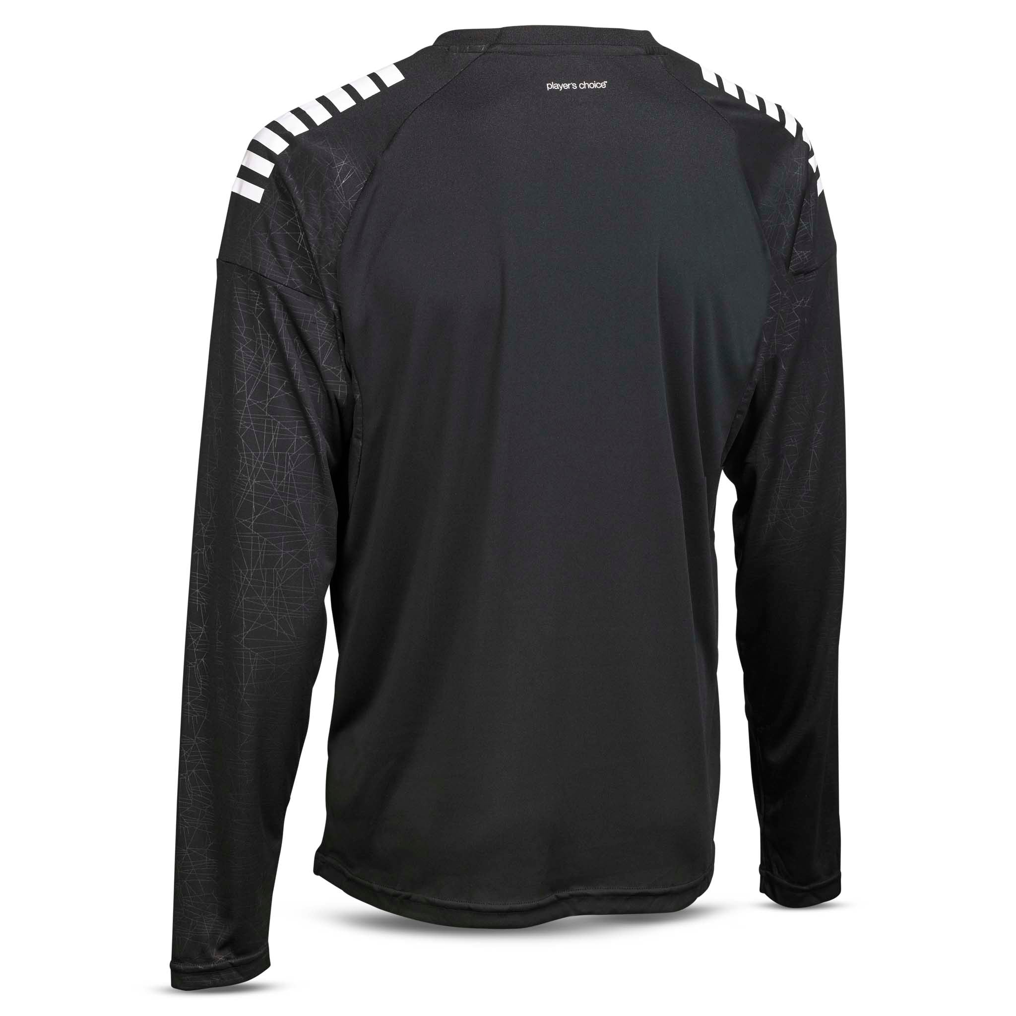 Player shirt L/S Spain v25, Match & Training wear, bagside. Sort med hvidstribede skuldre.