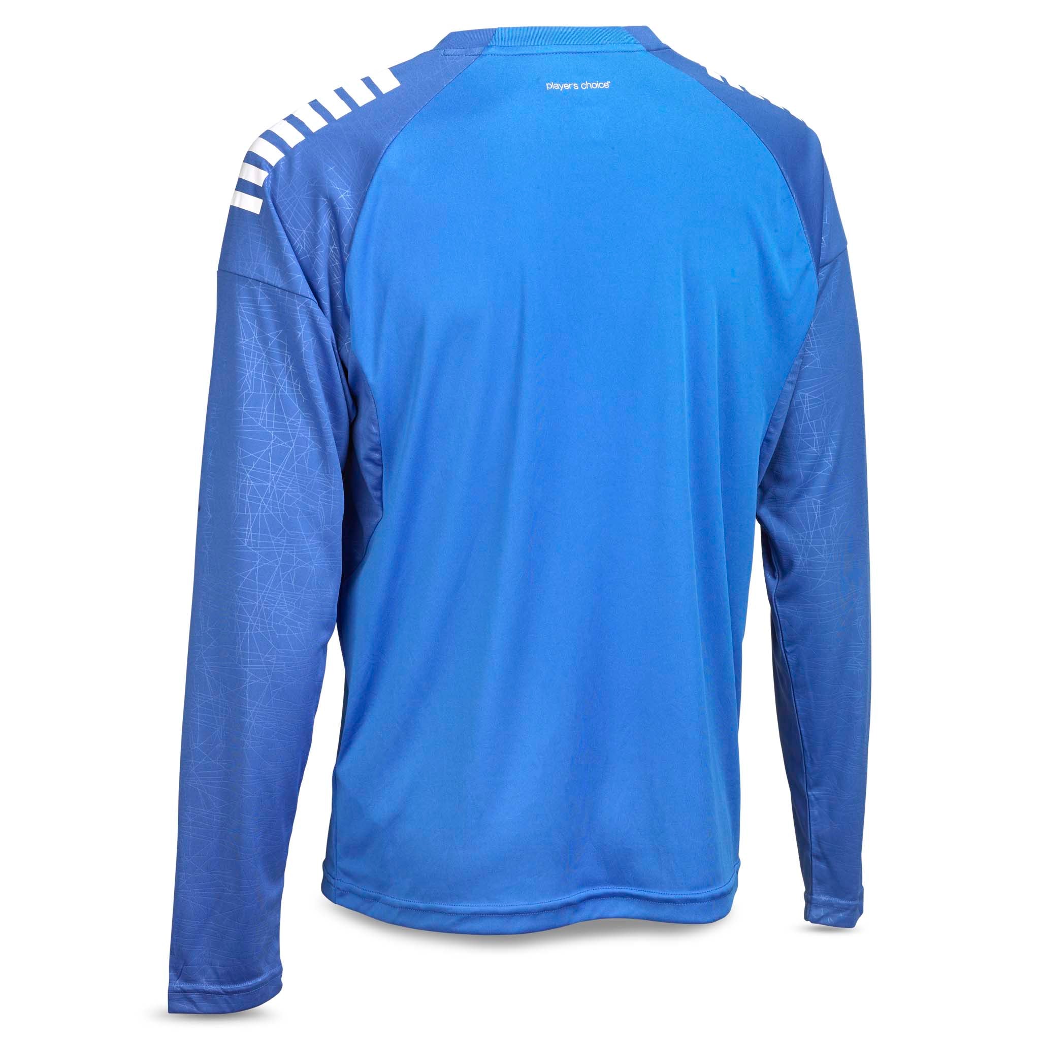 Bagside af blå og hvid Player shirt L/S Spain v25, Match & Training wear fodboldtrøje.