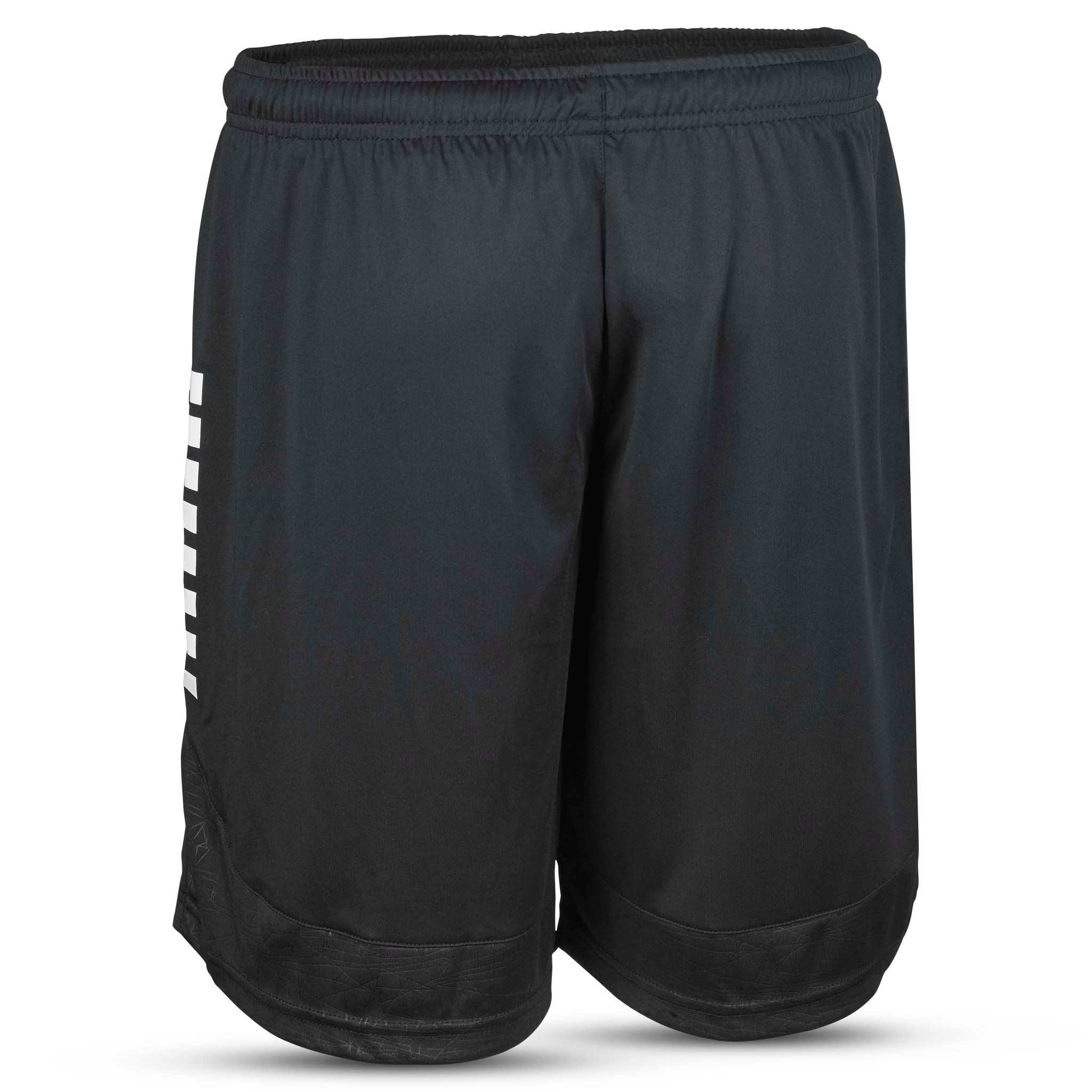 Player shorts Spain v25, kamp- og træningstøj, sorte med hvid tekst, bagside