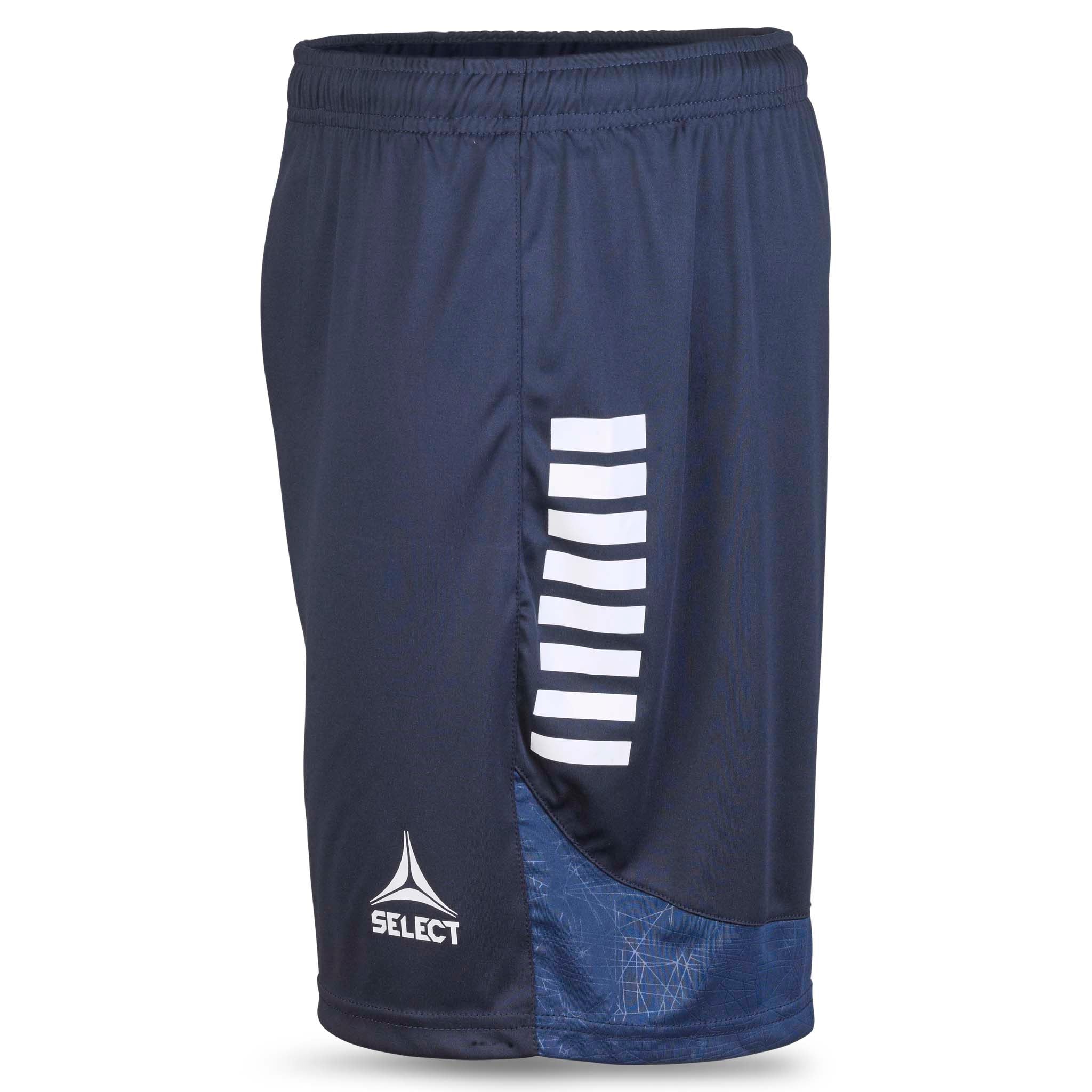 Player shorts Spain v25, marineblå med hvide detaljer, set fra venstre side. Match & Training tøj fodbold.