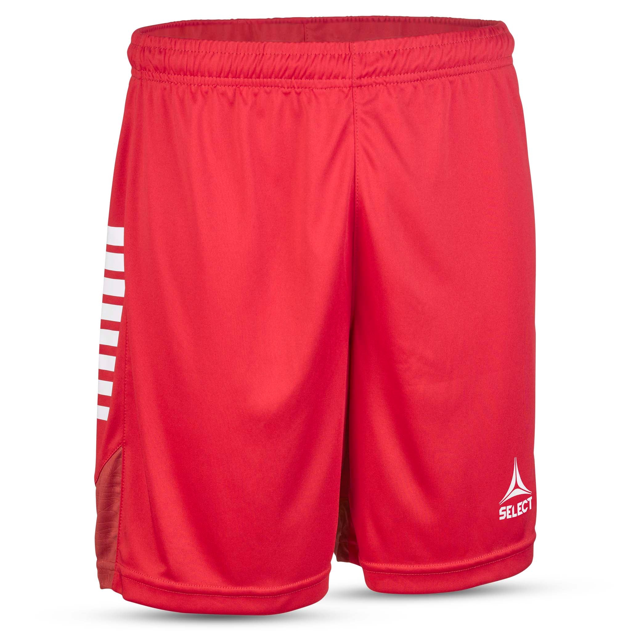 Forside af røde Player shorts Spain v25 med hvide striber, Kamp- & træningstøj