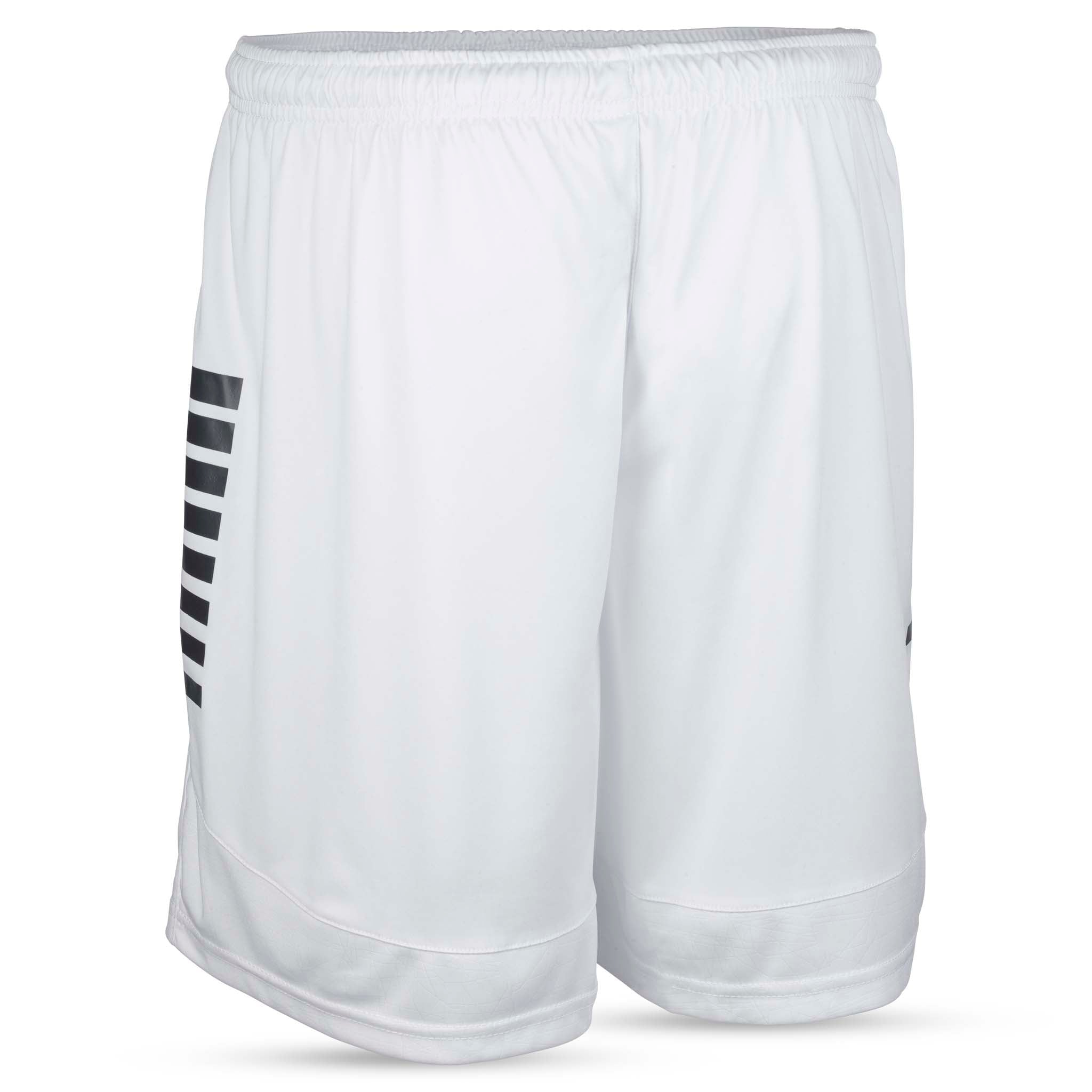 Bagside af hvide Player shorts Spain v25 med sorte striber, Match & Training wear fodbold