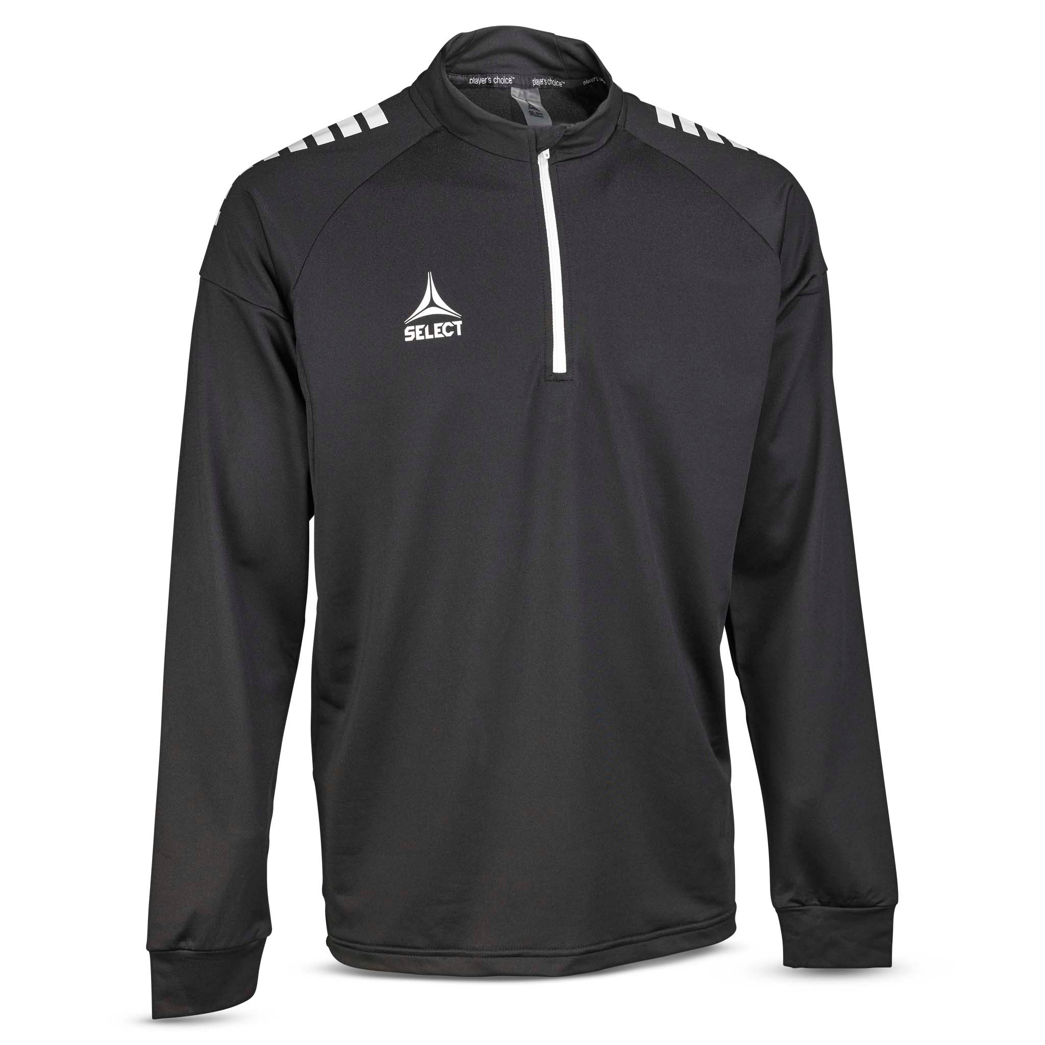 Forside af sort og hvid Training sweat 1/2 zip Spain v25, kamp- og træningstøj