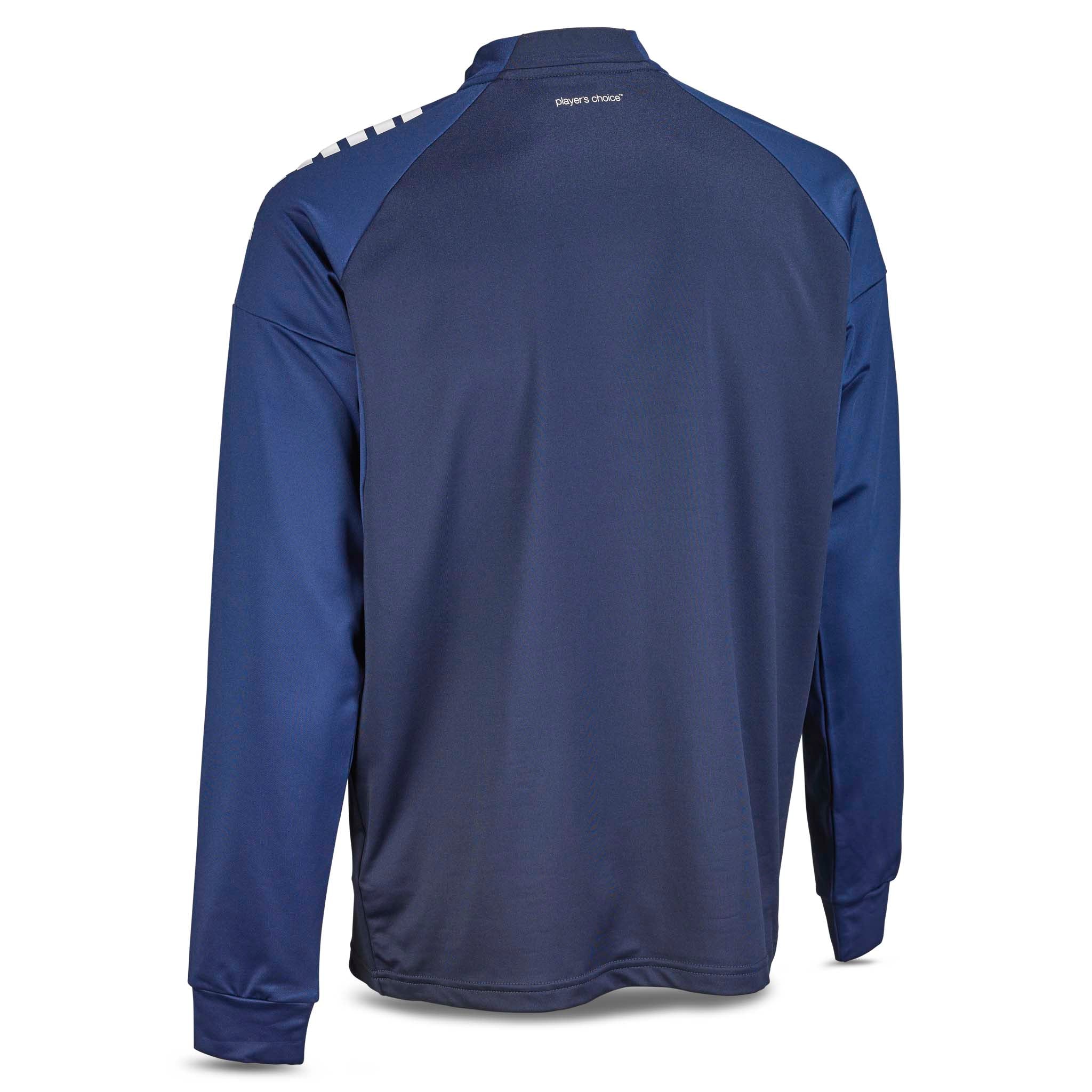 Bagside af marineblå Training sweat 1/2 zip Spain v25, Kamp- og træningstøj, med hvide skulderdetaljer.