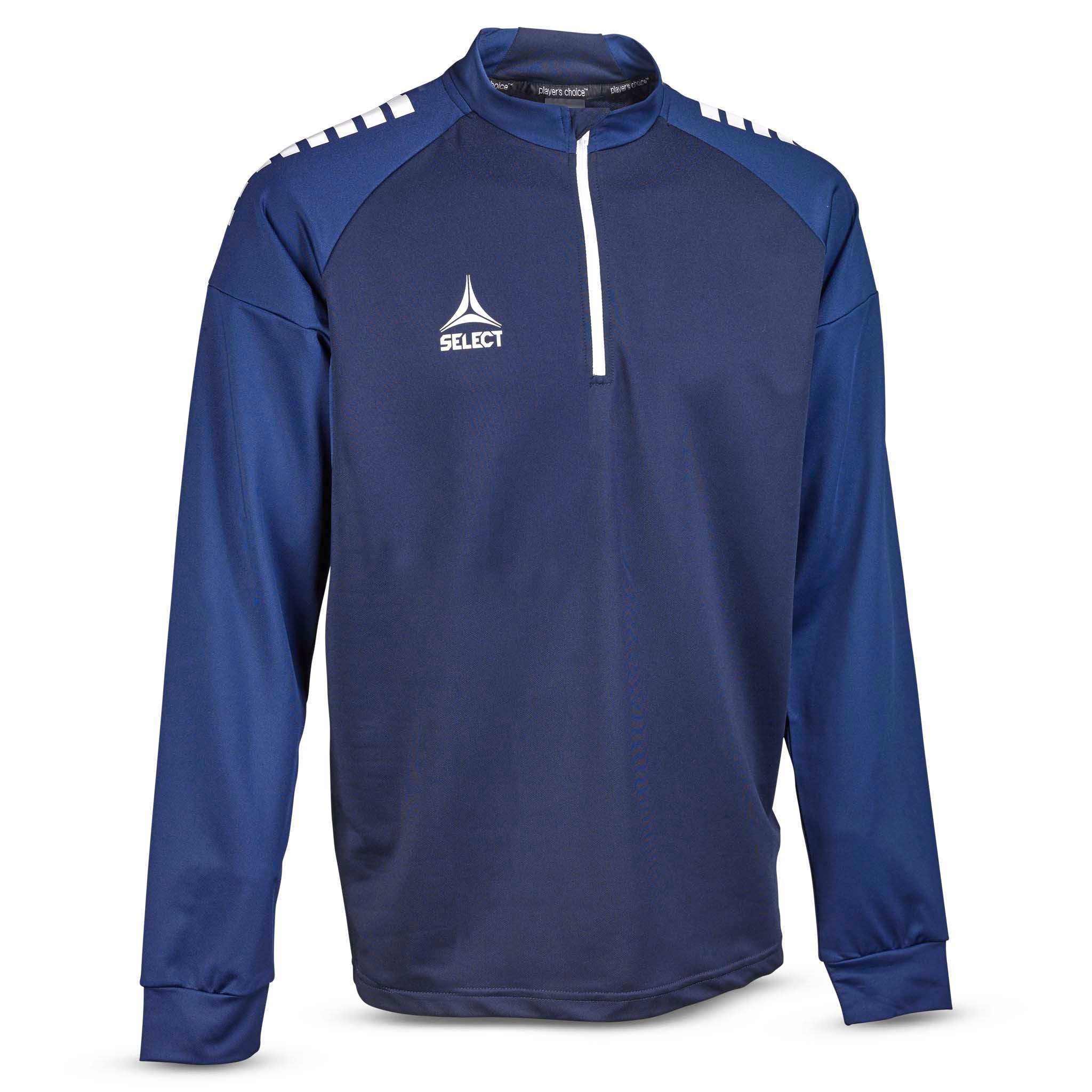 Spain Træningssweatshirt 1/2 lynlås #farve_marineblå/hvid