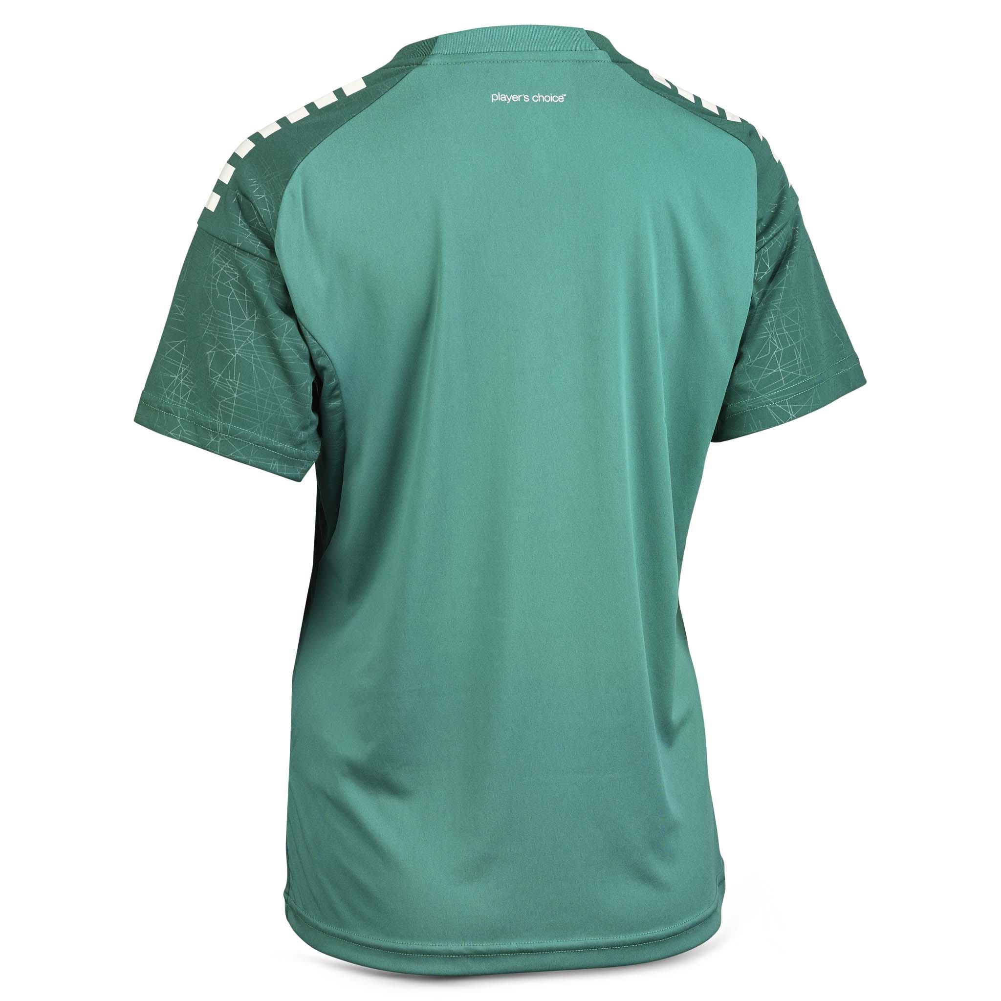 Bagside af grøn og hvid Player shirt S/S Spain woman v25, Match & Training fodboldtøj