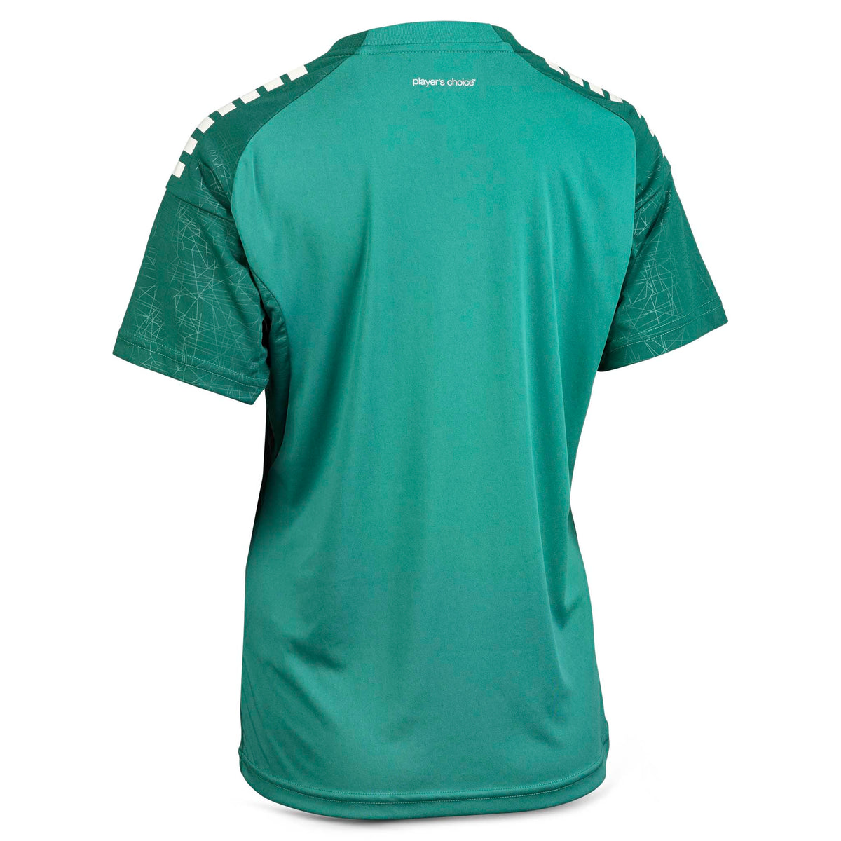 Bagside af grøn og hvid Player shirt S/S Spain woman v25, Match & Training fodboldtøj