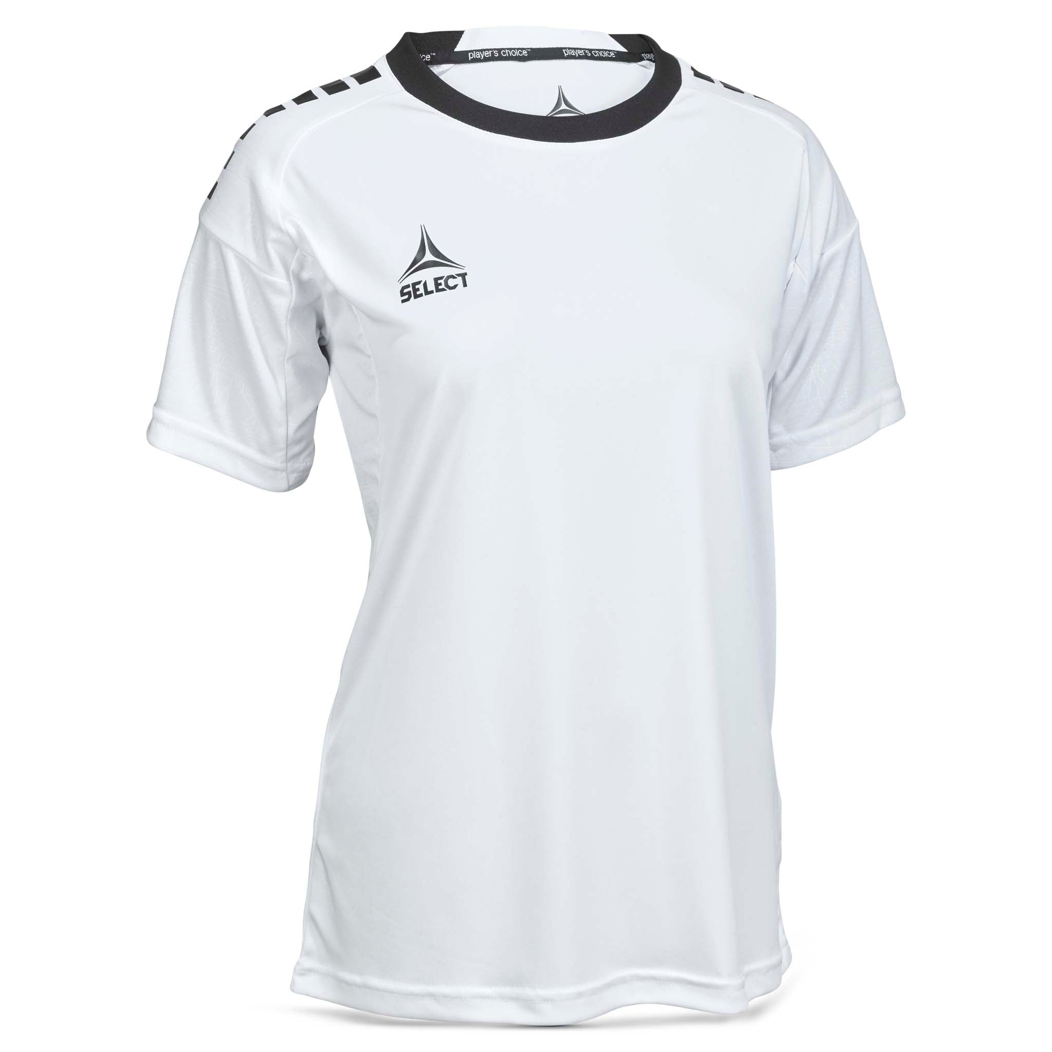 Forfra af hvid-sort Player shirt S/S Spain woman v25, fodbold Match & Training wear