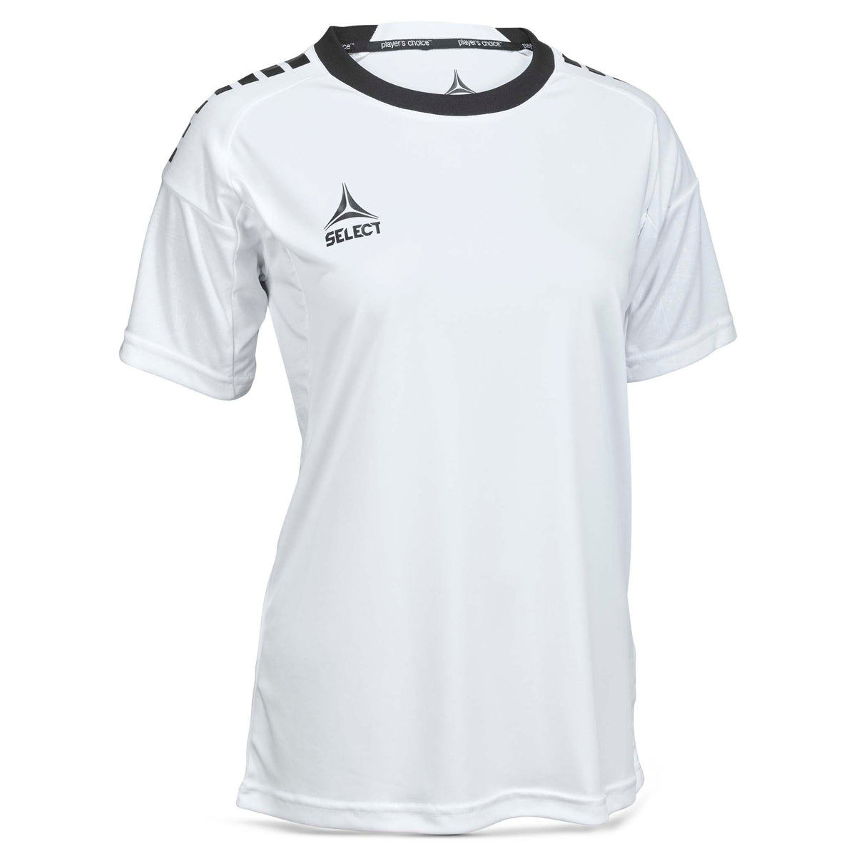 Forfra af hvid-sort Player shirt S/S Spain woman v25, fodbold Match & Training wear