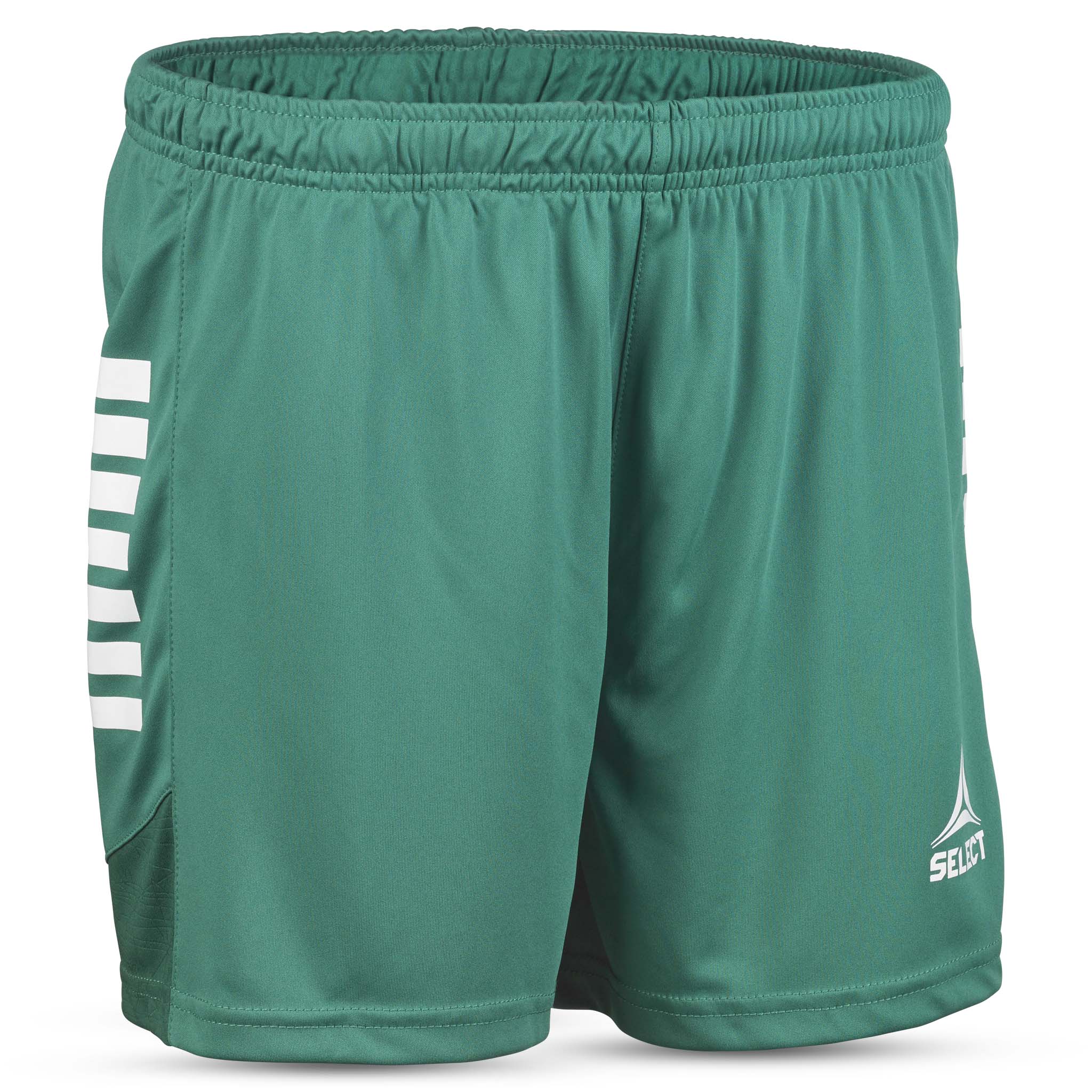 Grønne Player shorts Spain woman v25, Match & Training tøj, set forfra med hvid stribe og logodetalje