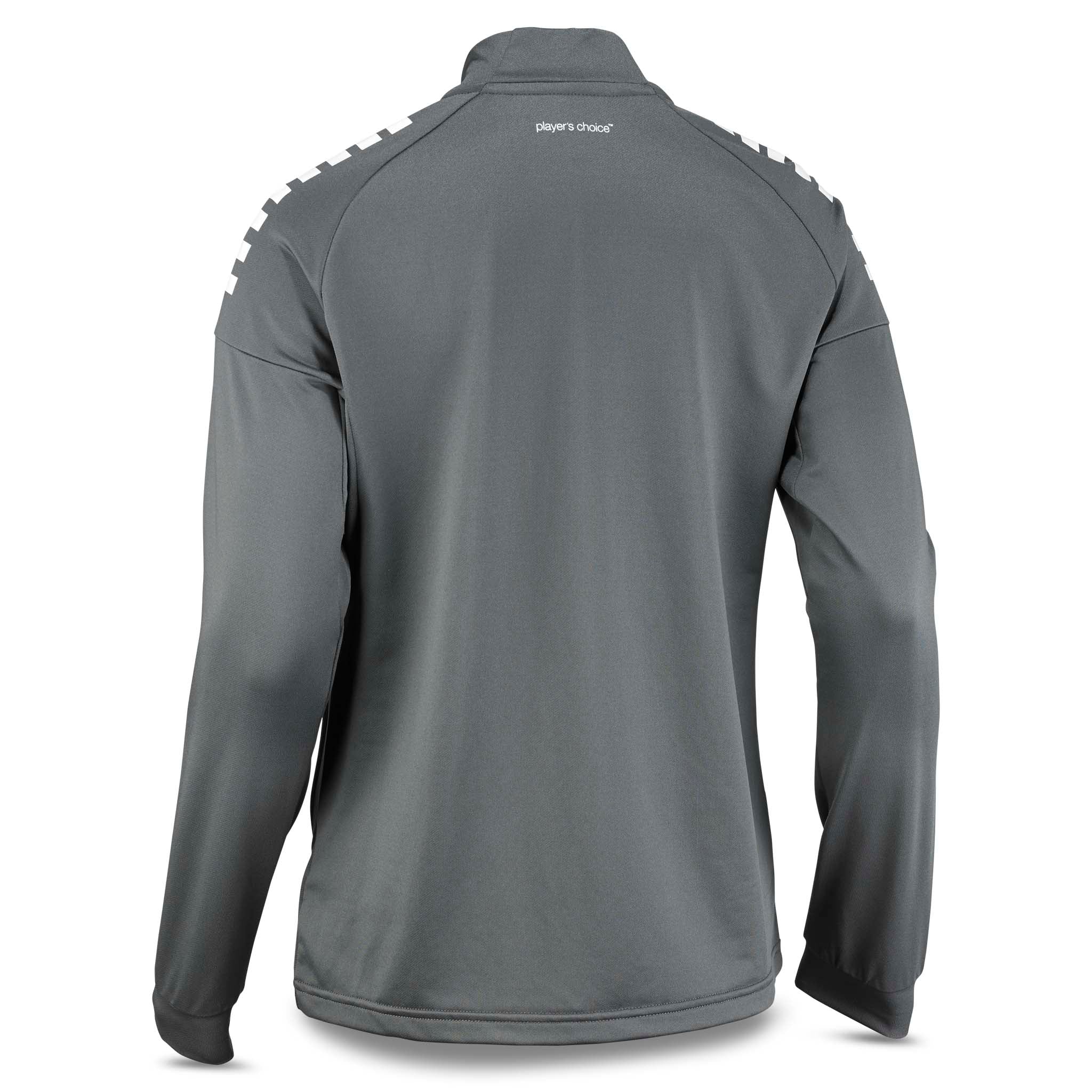 Bagside af grå Training zip jacket Spain woman v25, Match & Training wear, med hvide skulderdetaljer.