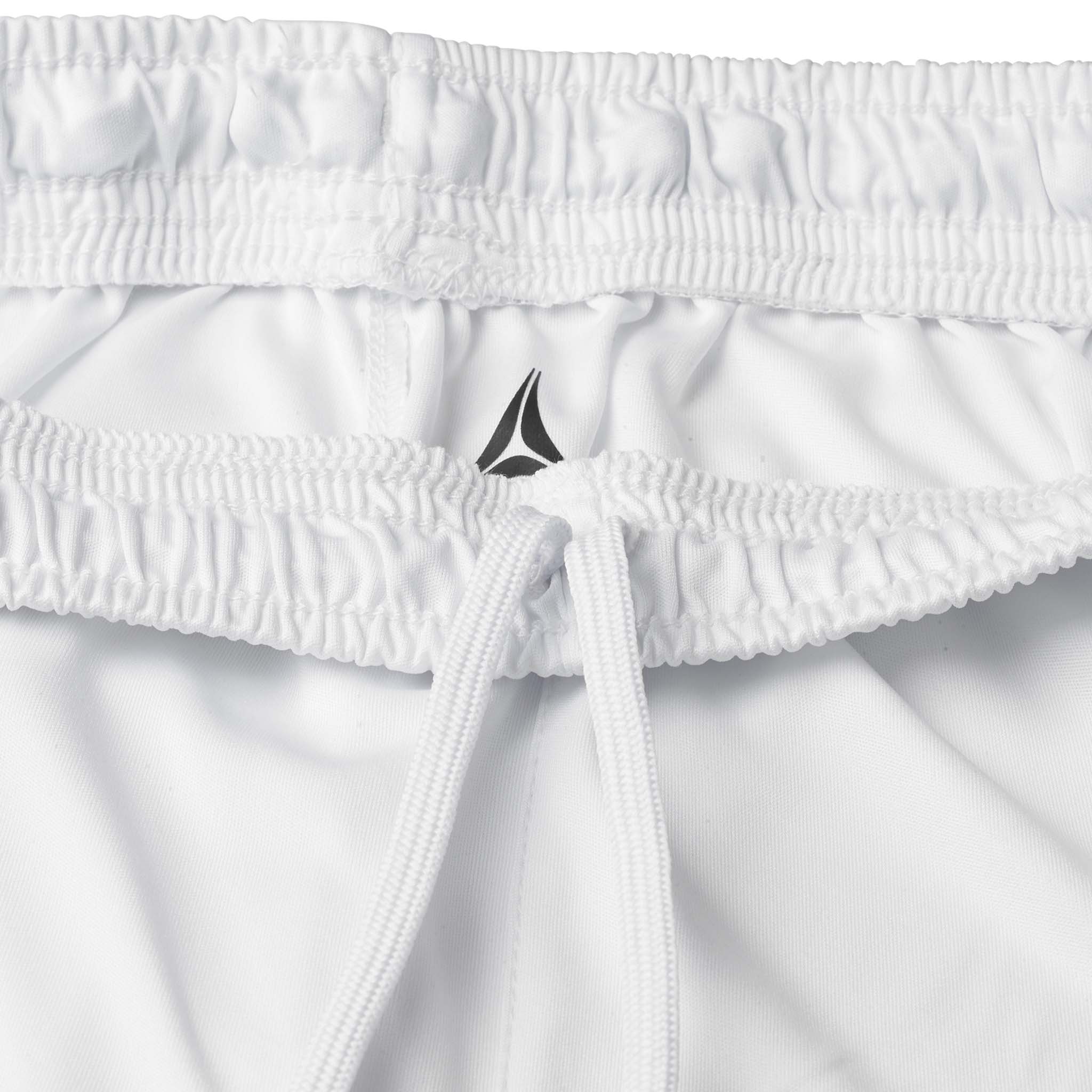 Nærbillede af hvide Player shorts Spain woman v25, Match & Training wear, med elastik i taljen og snøredetalje