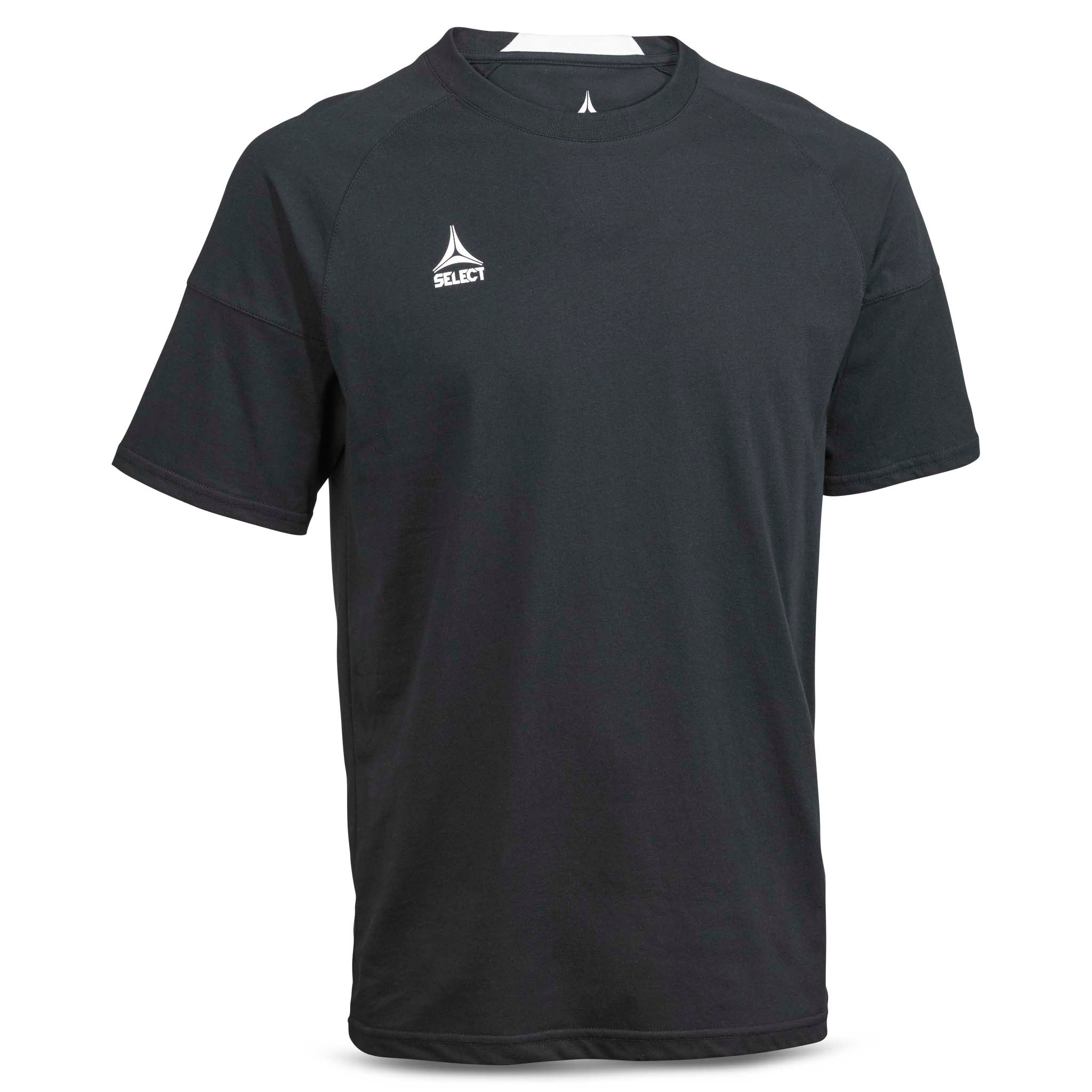 Sort T-Shirt Oxford v25 fritidstøj, forside med hvidt logo på brystet.