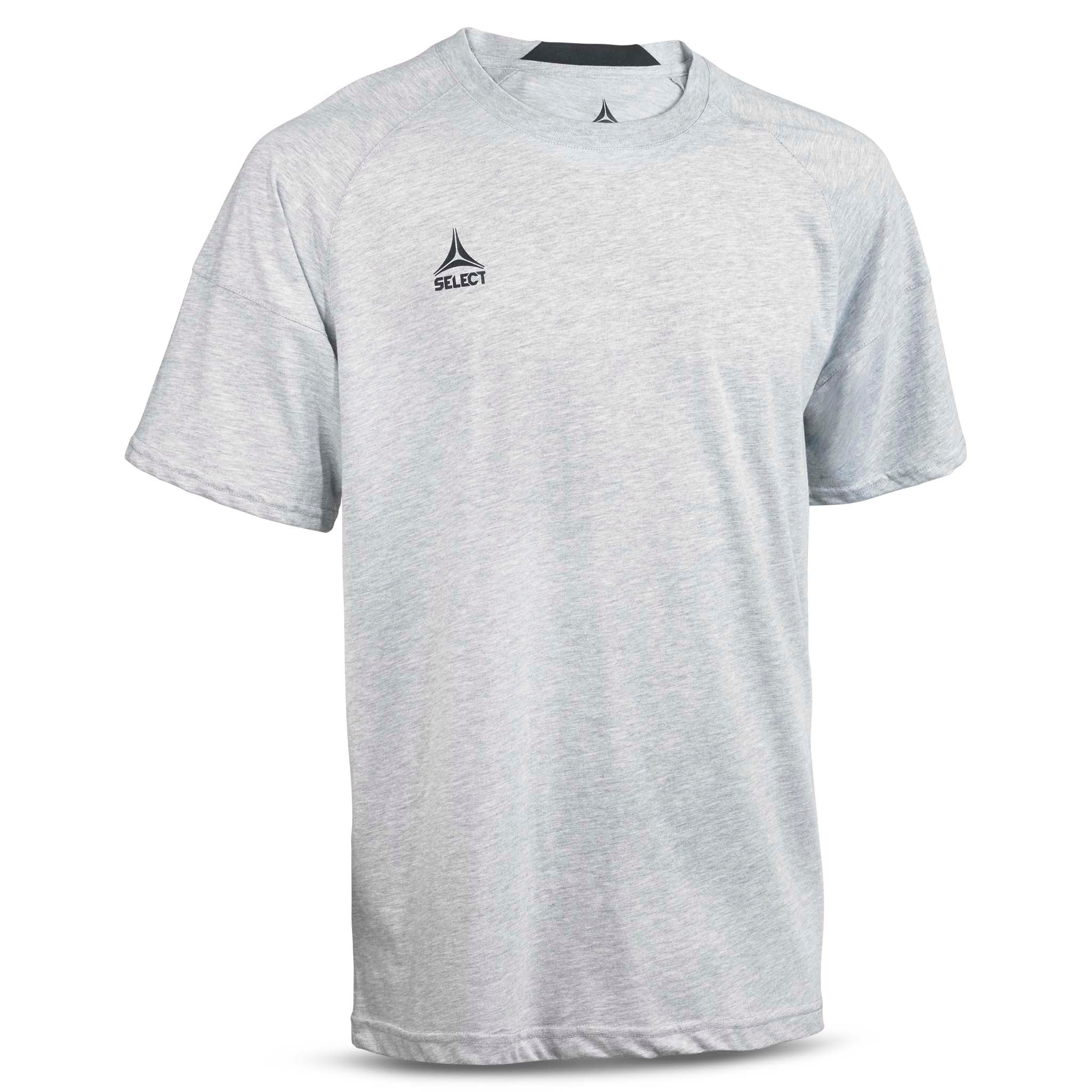 Grå T-Shirt Oxford v25, fritidstøj, forside med mørkt logo på brystet.