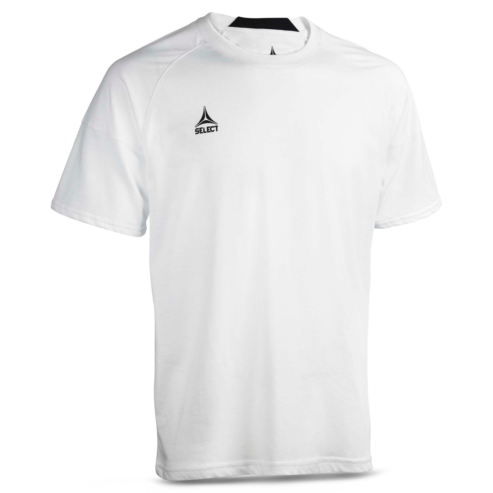 Hvid T-Shirt Oxford v25 fritidstøj, forside med sort logo på brystet.