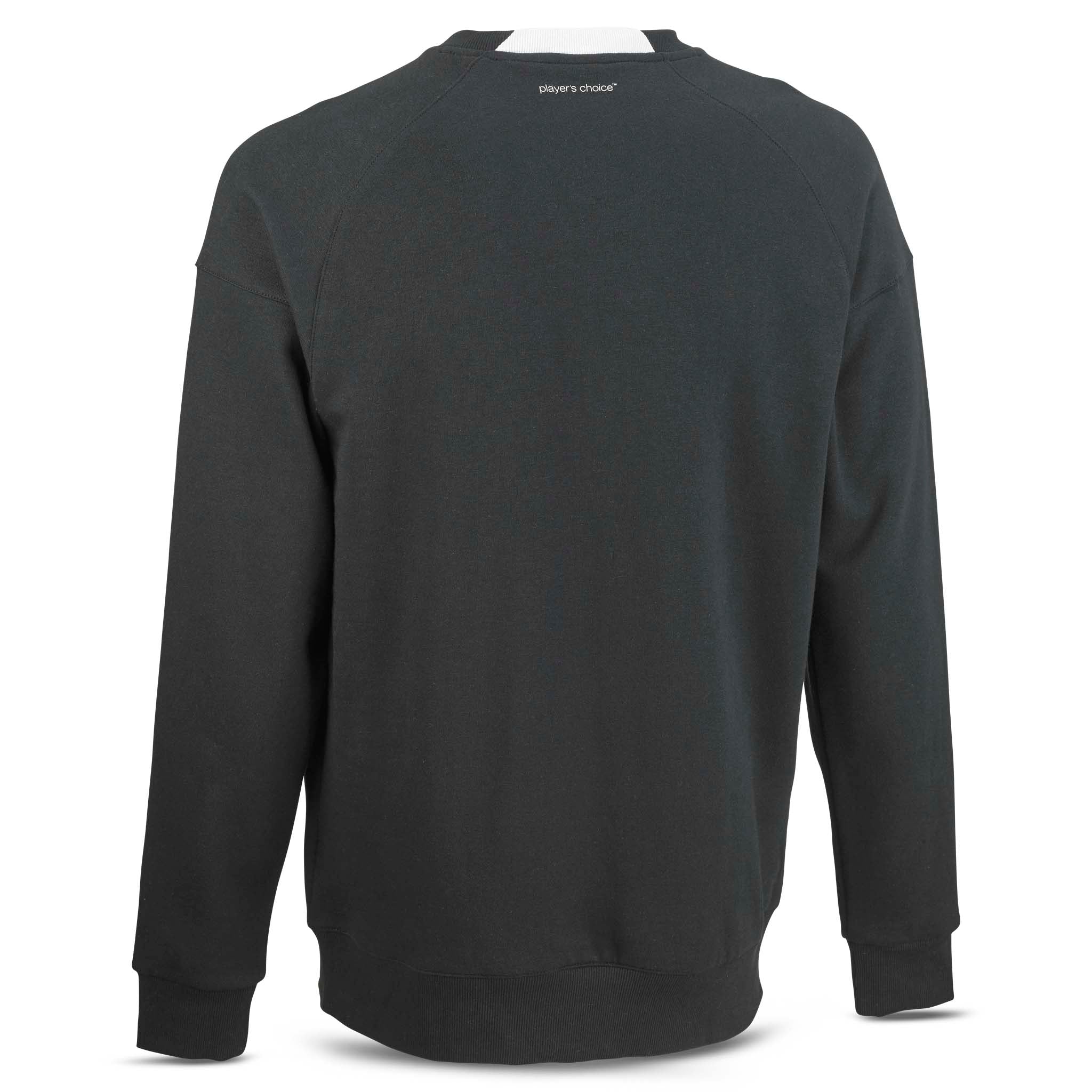 Sort Sweat Oxford v25 fritidstøj, bagsidevisning af den langærmede sweatshirt.