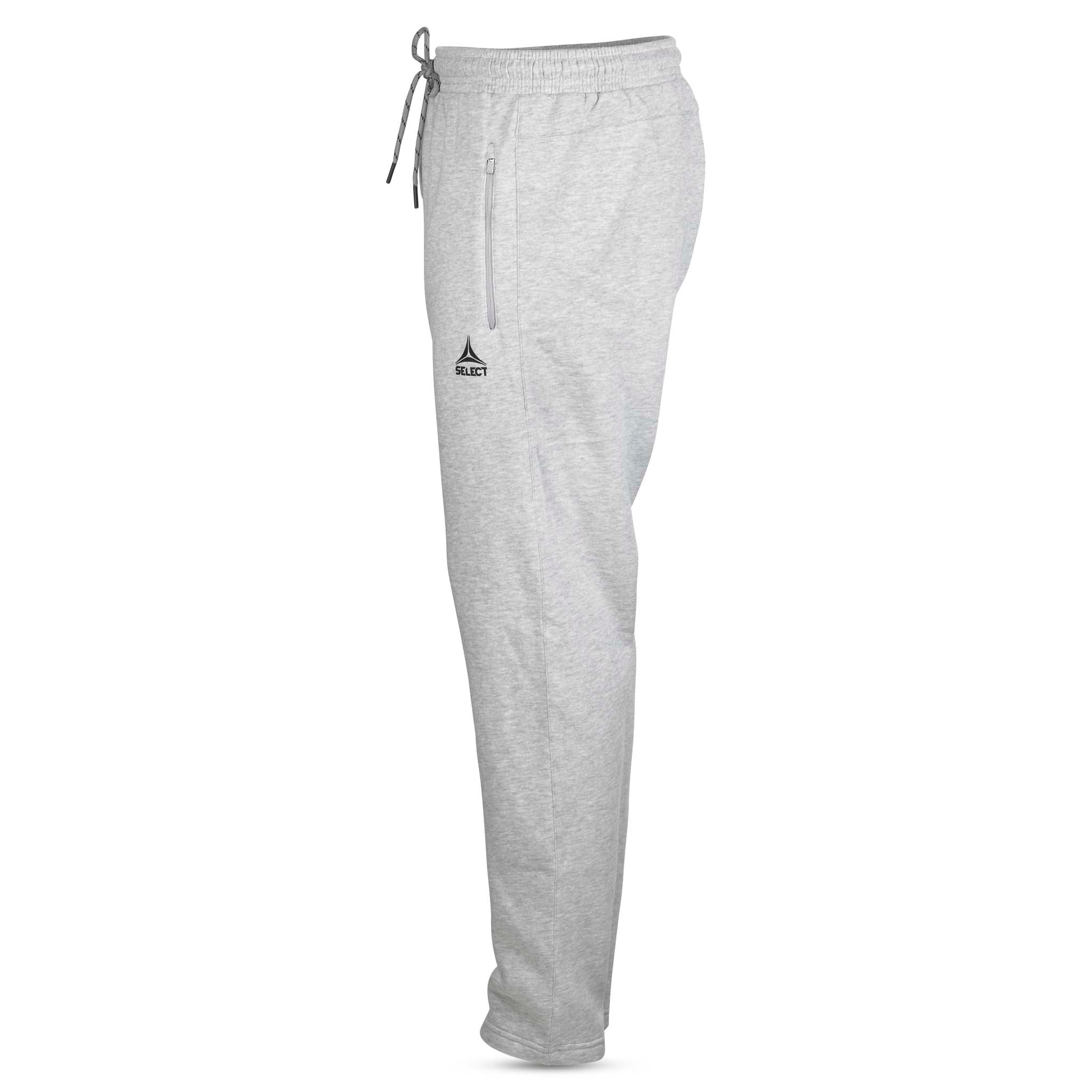 Grå Sweat pants Oxford v25 fritidstøj, set fra venstre side med snor og logo.