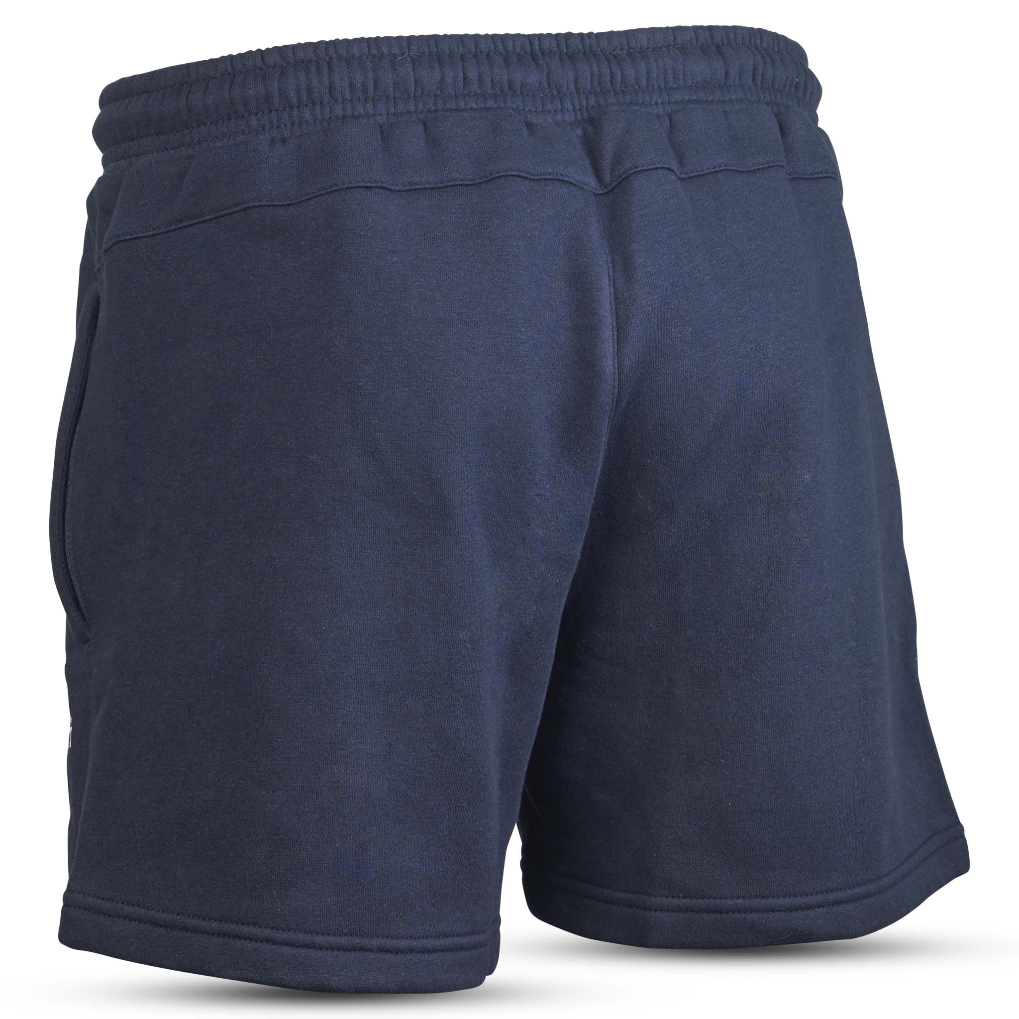 Marineblå Sweat shorts Oxford women v25, fritidstøj, set fra bagsiden med elastik i taljen.