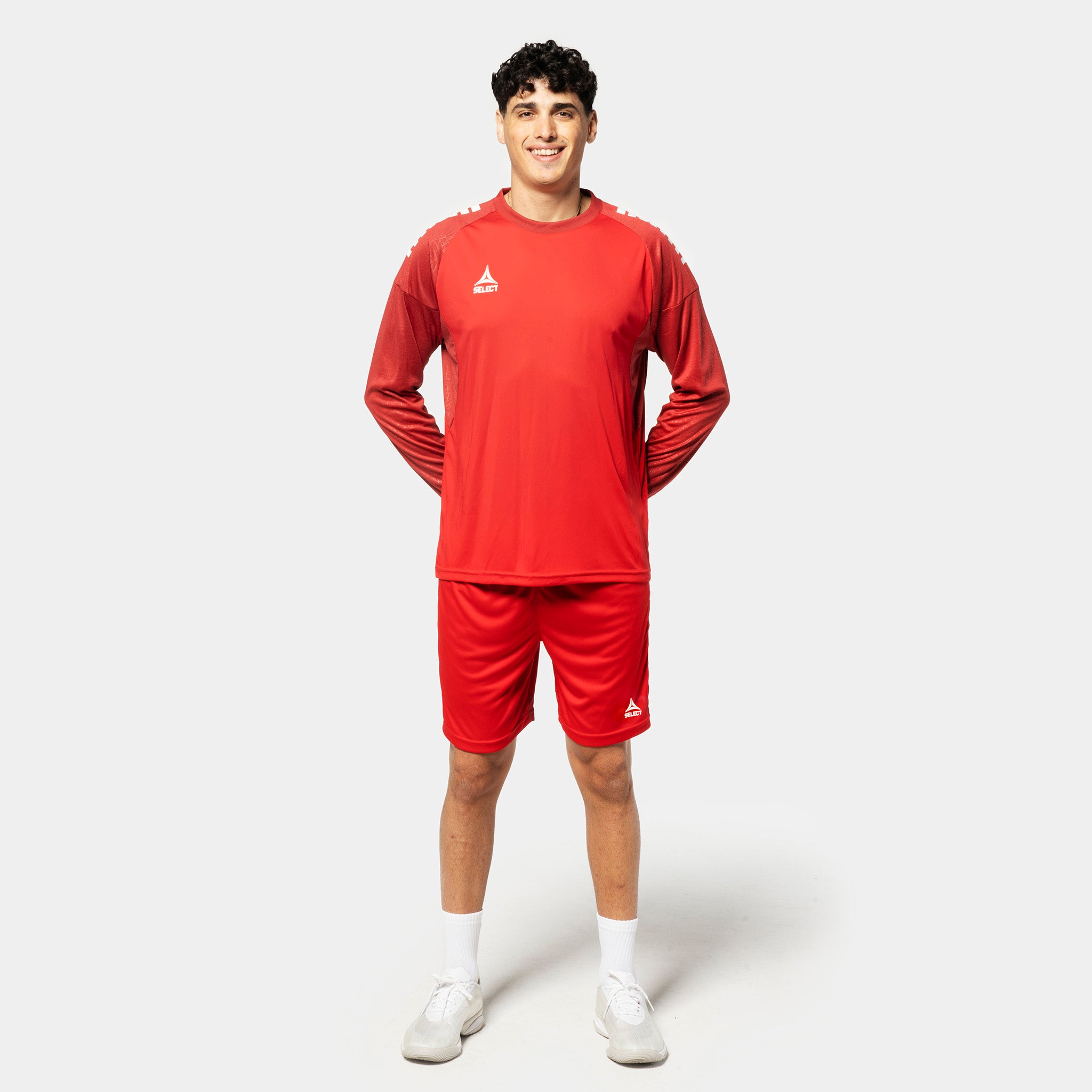 Mandlig fodboldspiller i rød Player shirt L/S Spain v25, Match & Training tøj