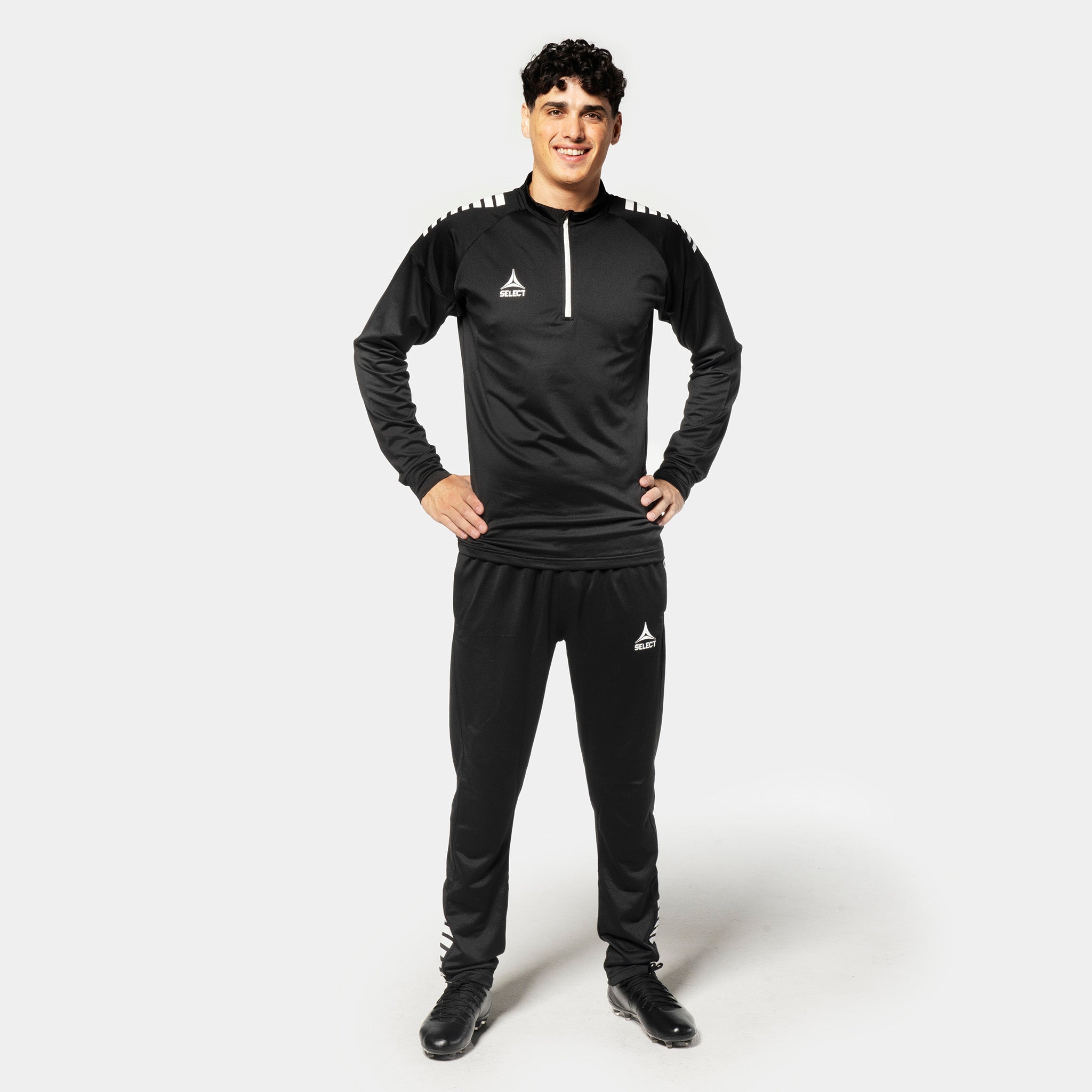 Spain Træningssweatshirt 1/2 lynlås #farve_ #farve_sort/hvid #farve_sort/hvid