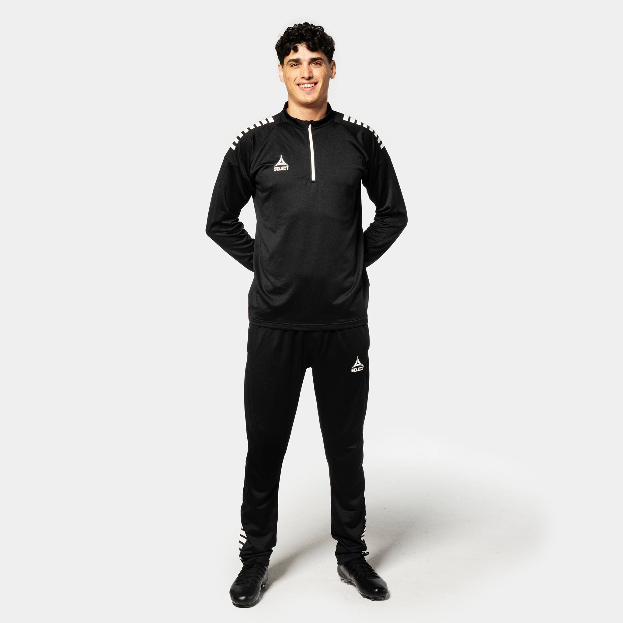 Spain Træningssweatshirt 1/2 lynlås #farve_ #farve_sort/hvid #farve_sort/hvid