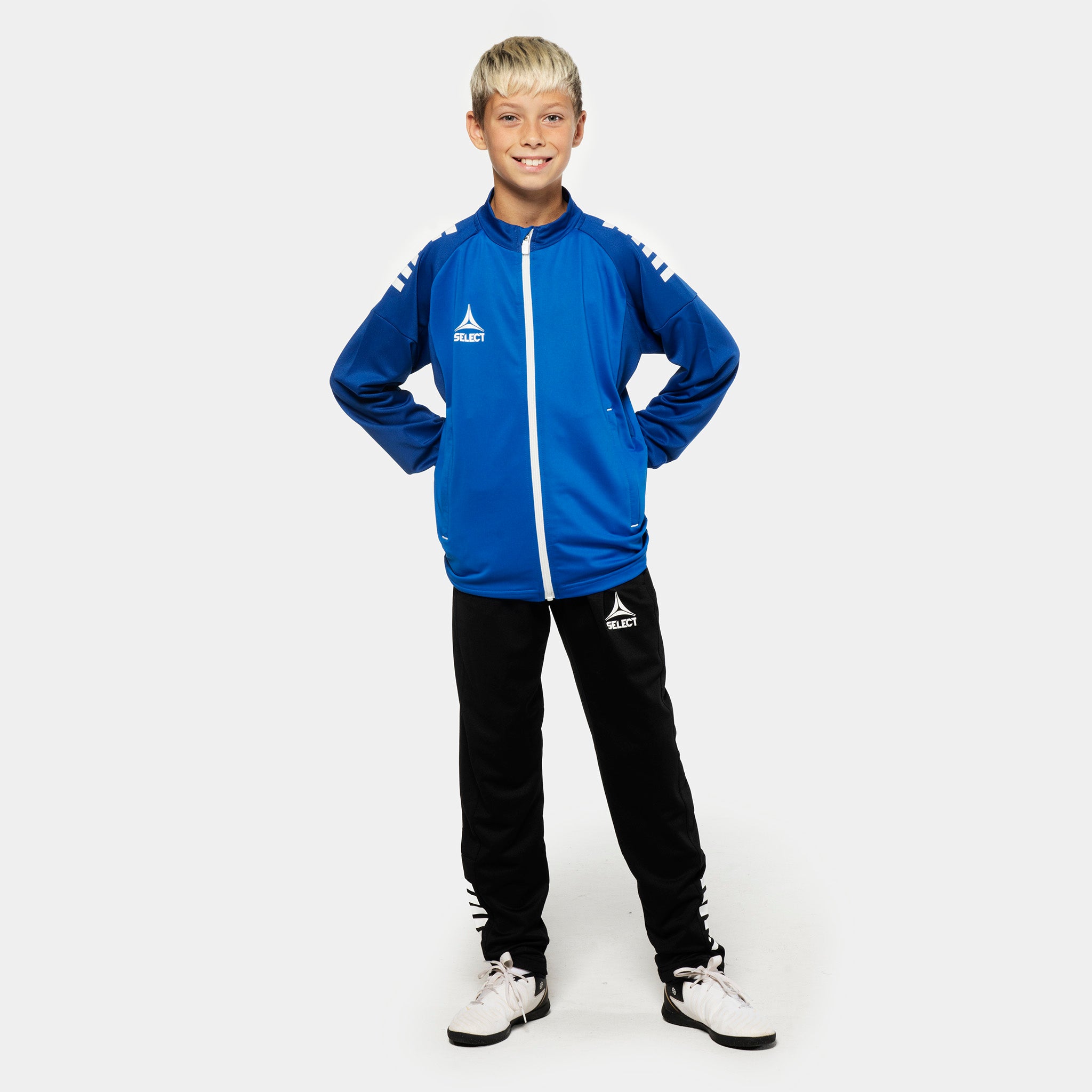 Spain Træningsjakke lynlås - Børn #farve_ #farve_blå/hvid #farve_blå/hvid