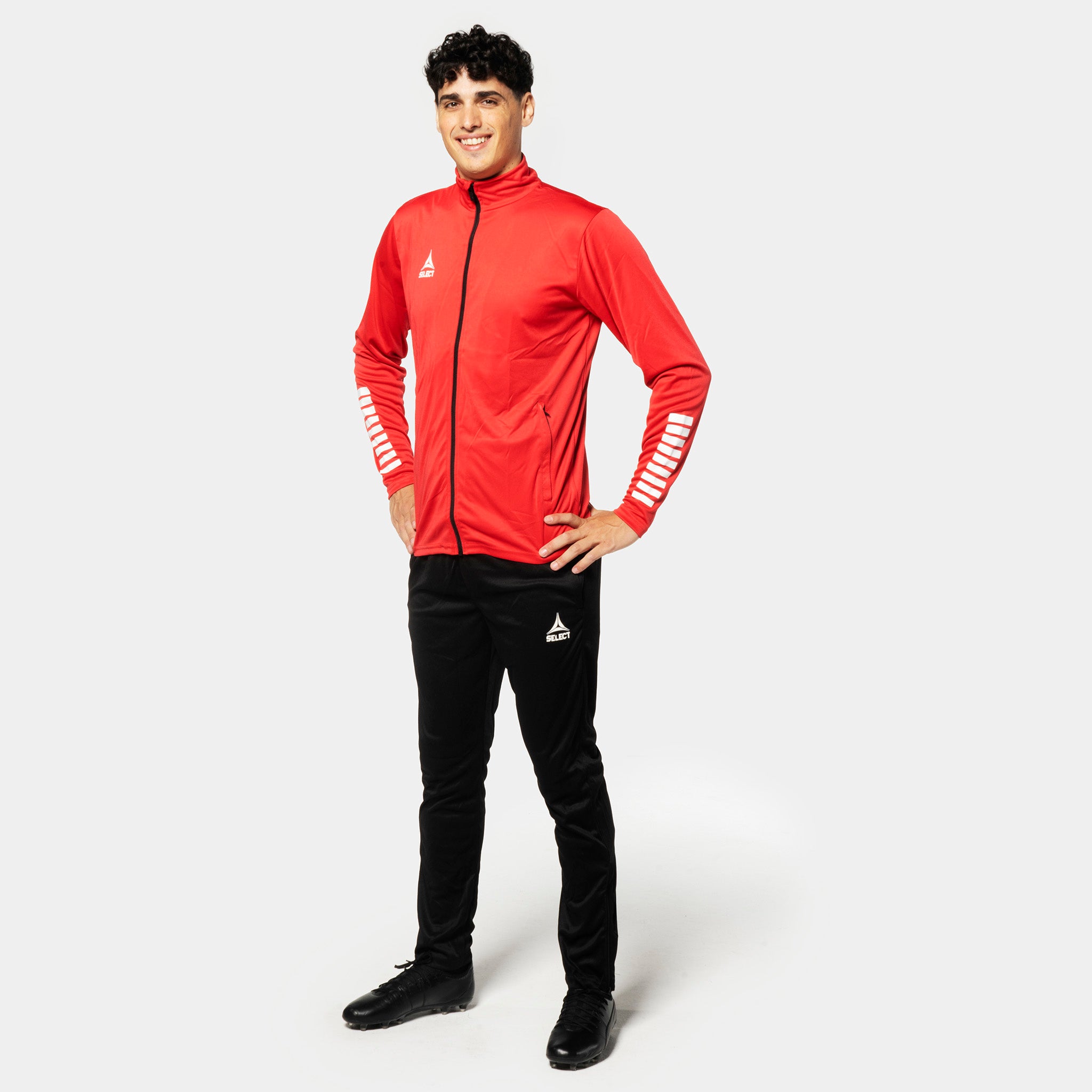 Pisa zip træningsjakke #farve_ #farve_rød/hvid #farve_rød/hvid