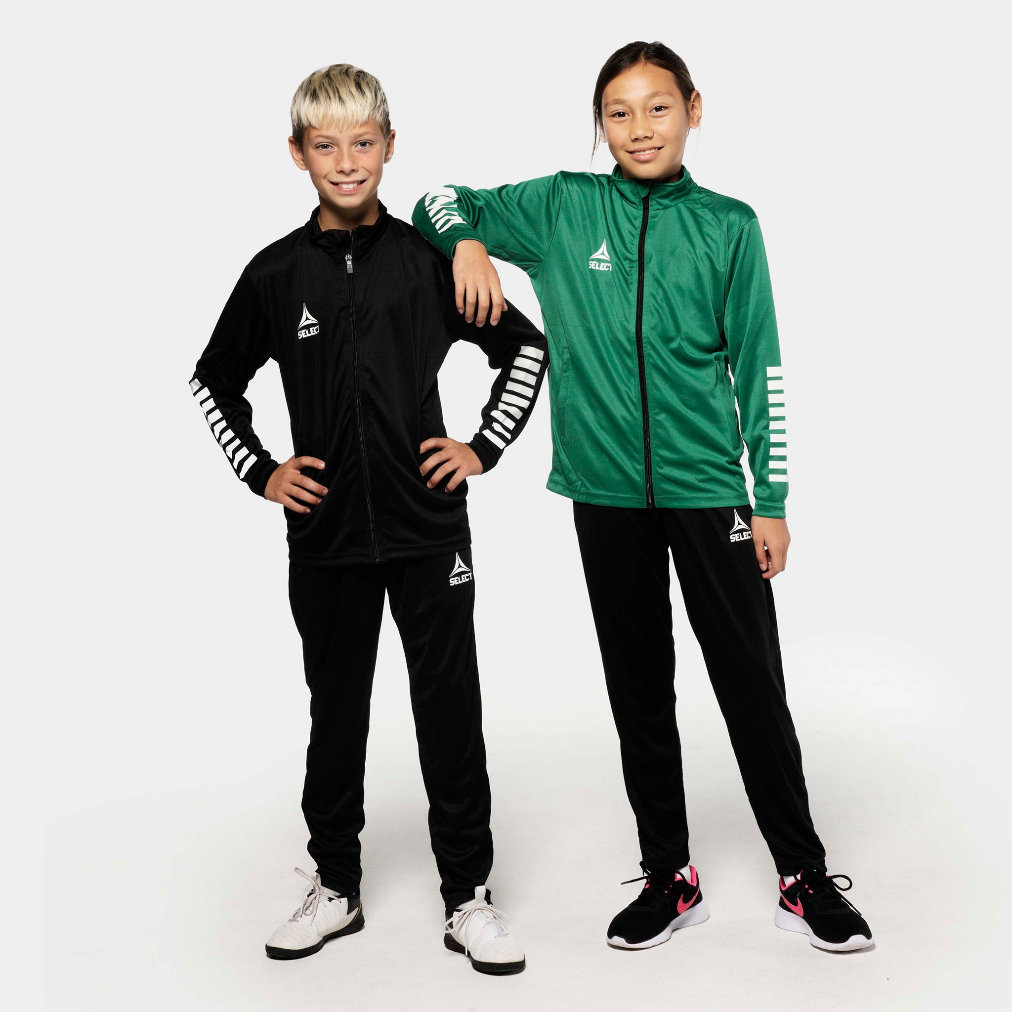 Pisa zip træningsjakke - Børn #farve_ #farve_sort/hvid #farve_sort/hvid