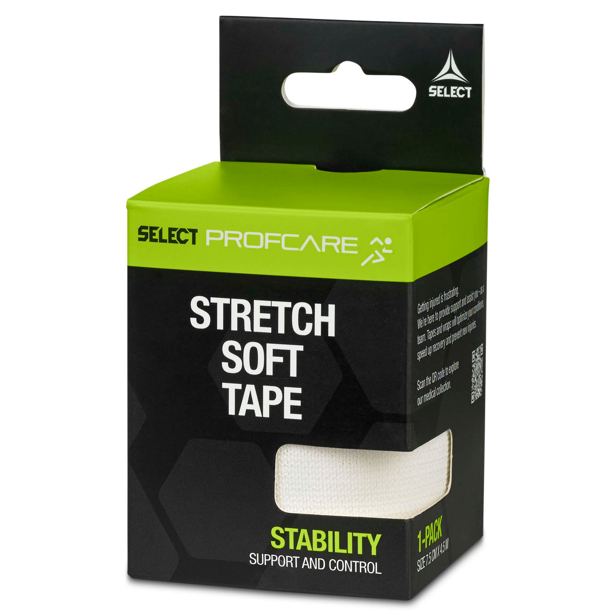 Stretch blød (7,5 cm. x 4,5 m.) #farve_hvid