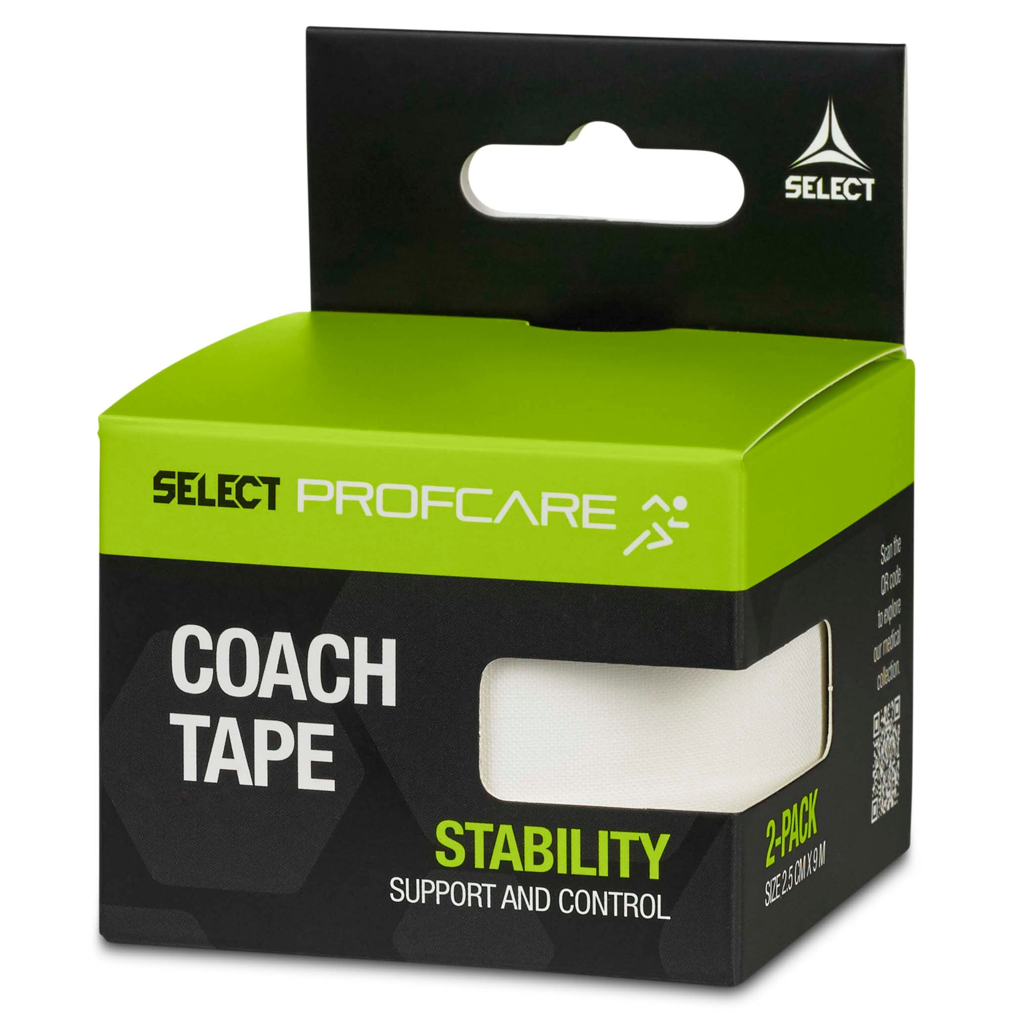 Coach sportstape 2-pack (2,5 cm. x 9 m.) #farve_hvid