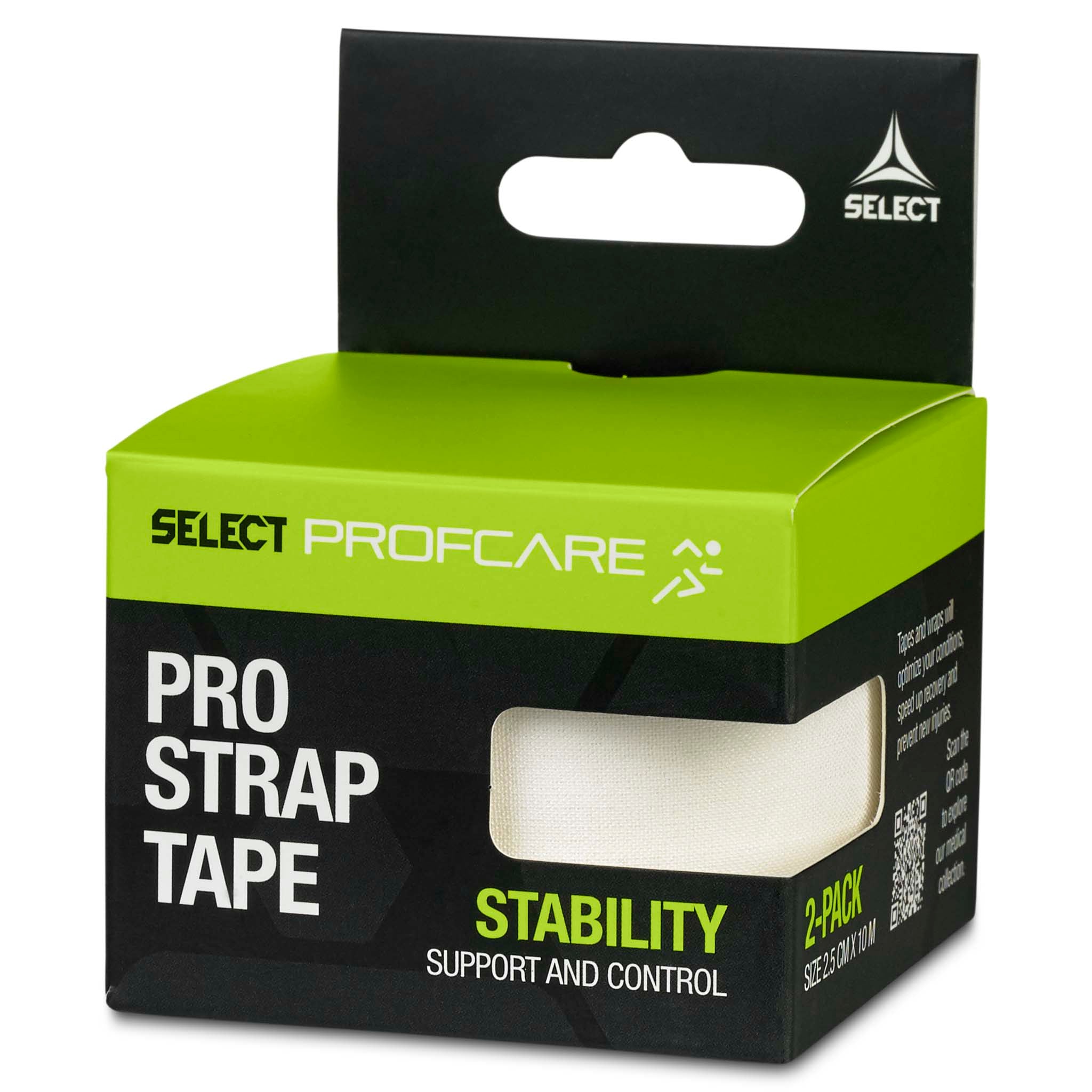 Pro Strap sportstape - 2 pak (2,5 cm. x 10 m.) #farve_hvid
