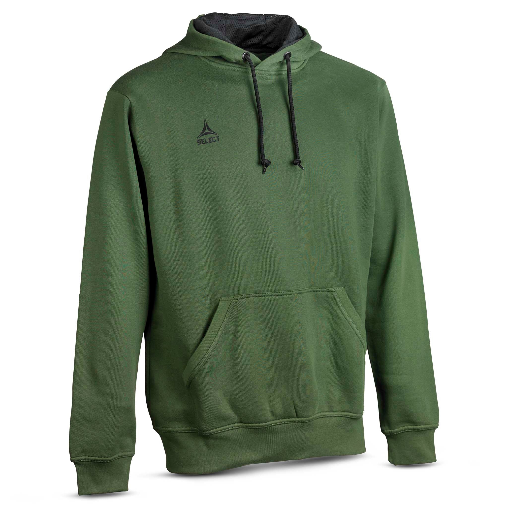 Forfra af grøn Hoodie Basic Select v24 med sorte snore, fritidstøj fodbold