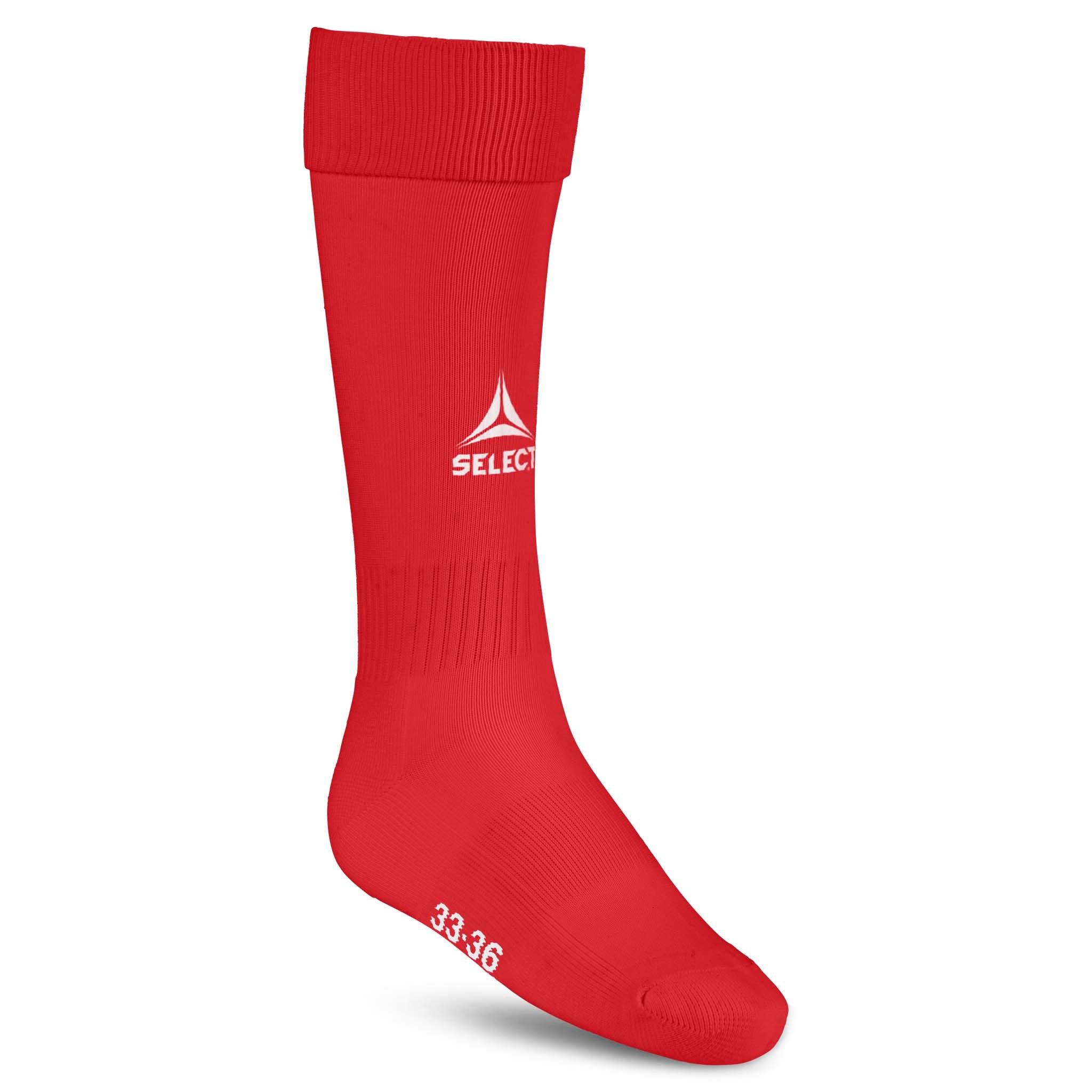 Røde Football socks Elite, tilbehør, set forfra med hvidt logo
