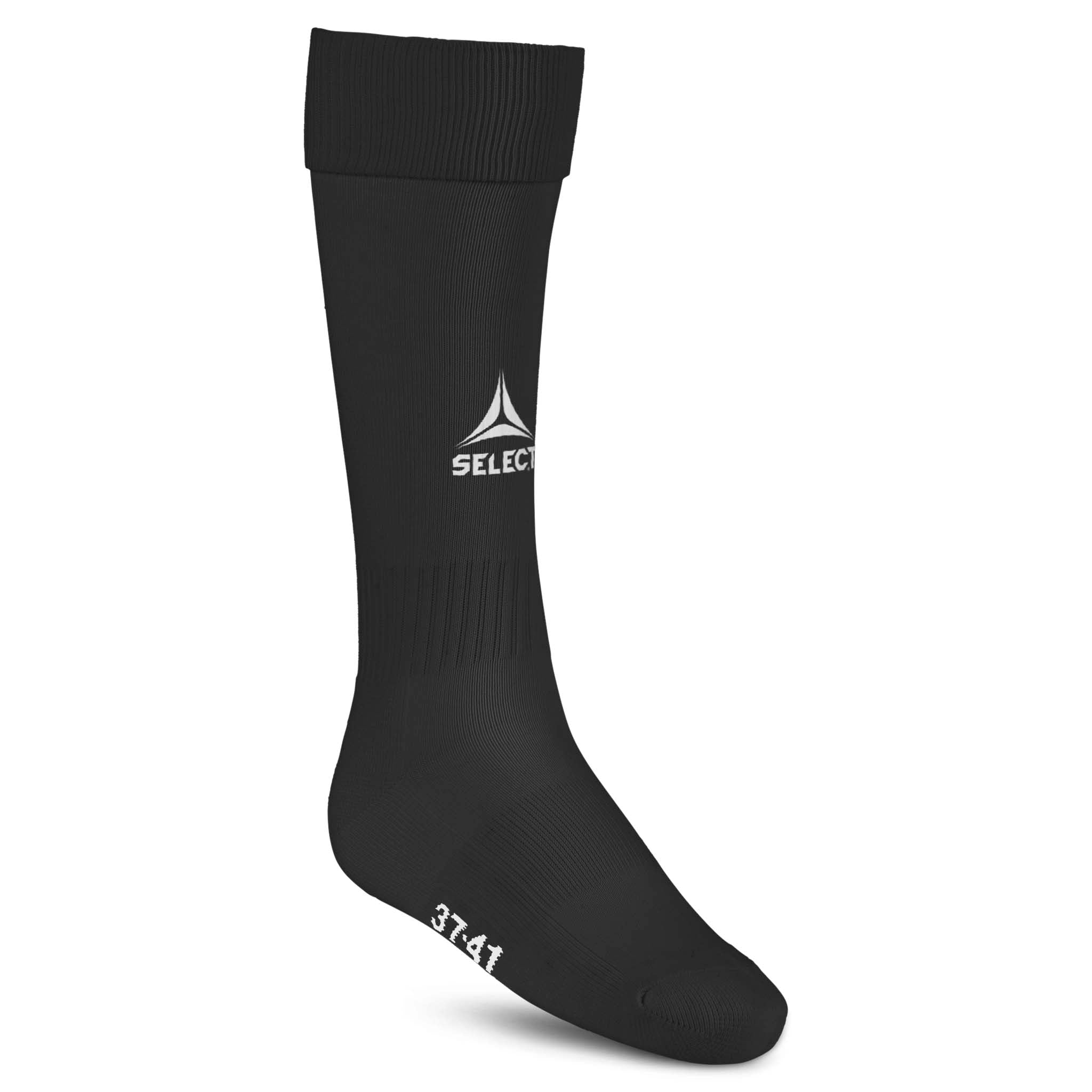 Sorte Football socks Elite, tilbehør, set forfra med hvidt logo