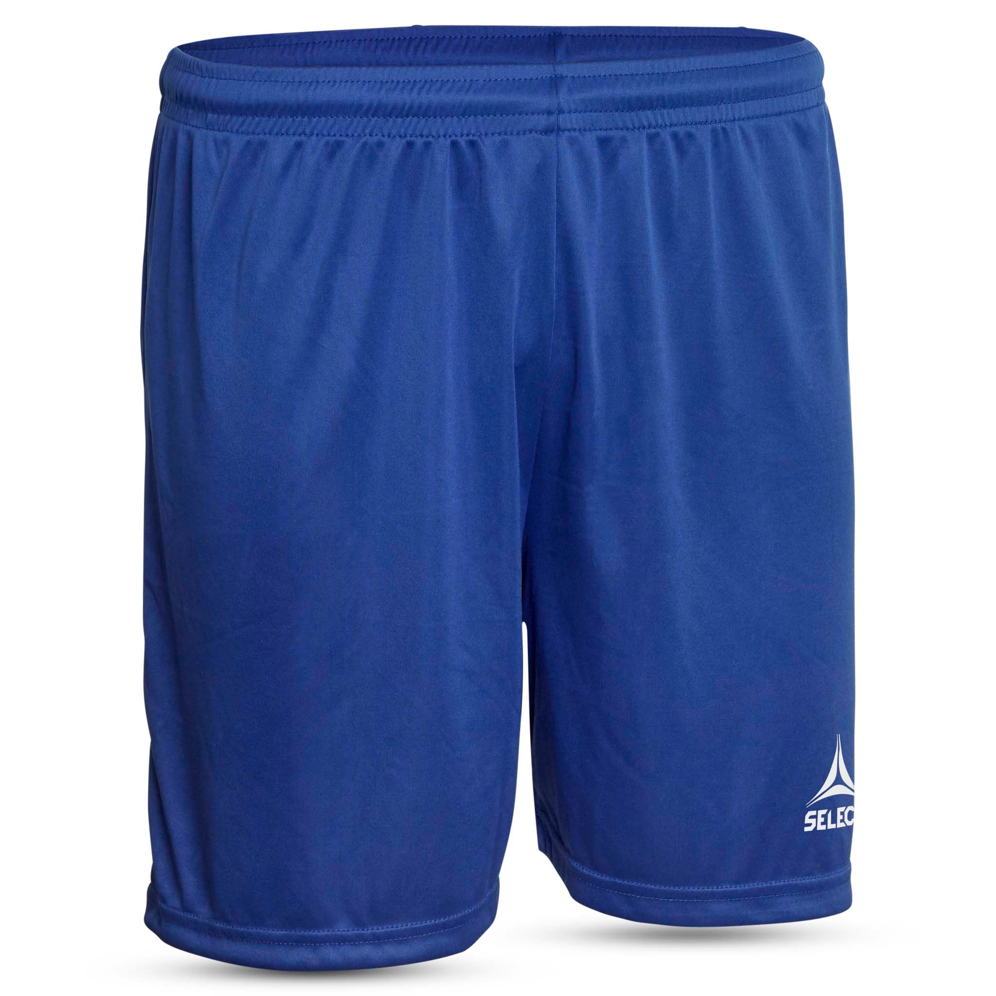 Forside af kongeblå Player shorts Pisa, Match & Training wear, med hvidt logo på benet.