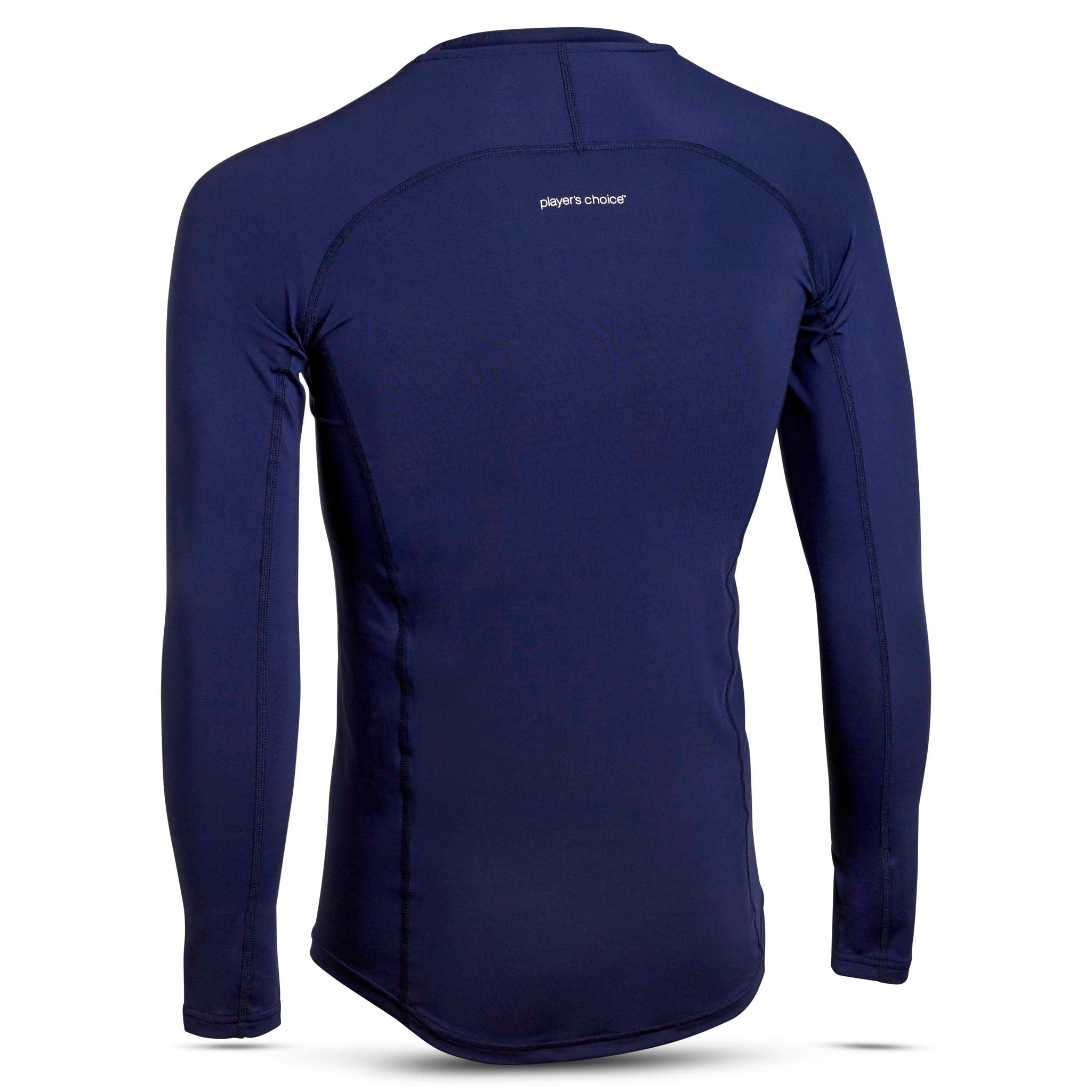Marineblå langærmet Shirts L/S Baselayer, bagsidevisning af football baselayer.